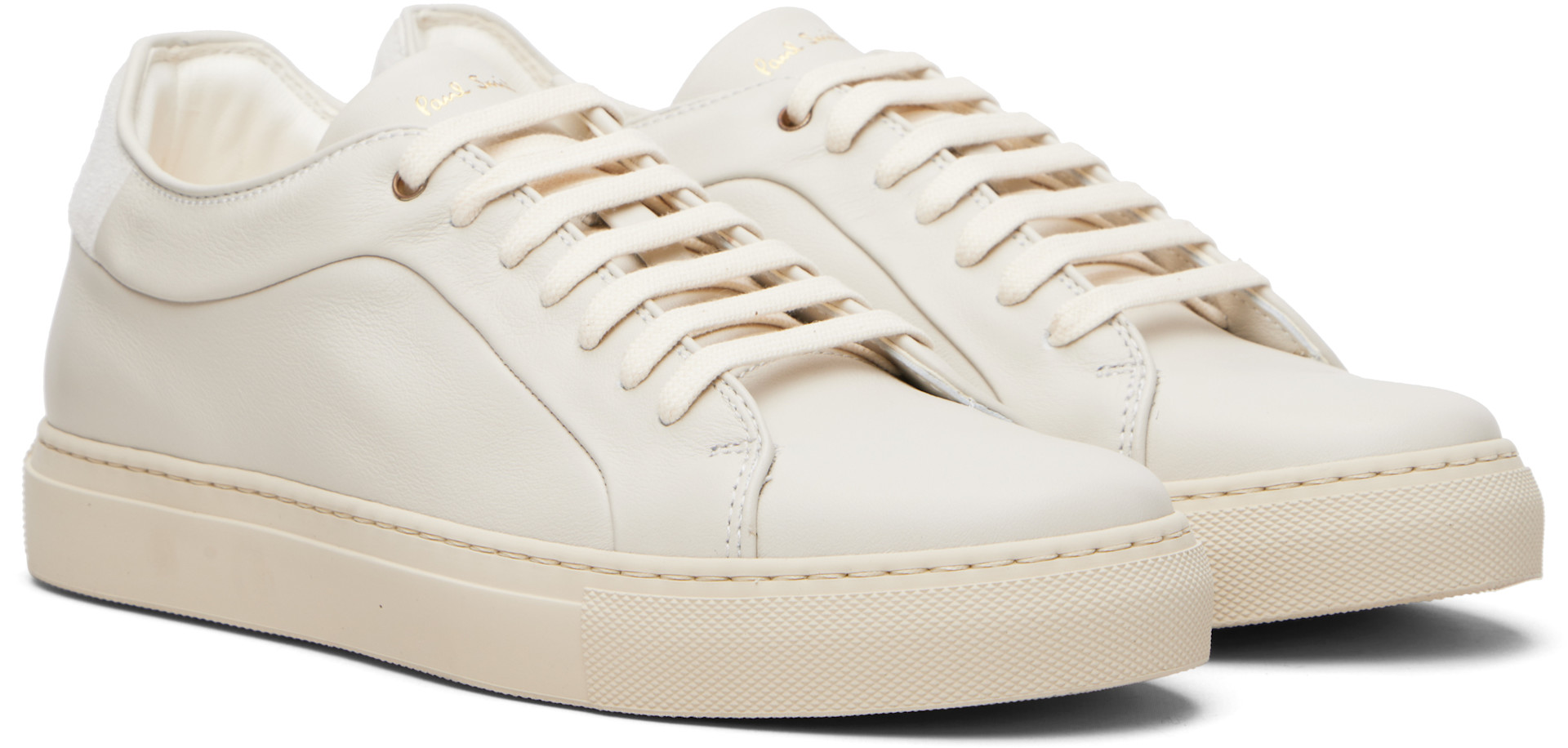 Paul Smith - Baskets Basso blanc cassé en cuir