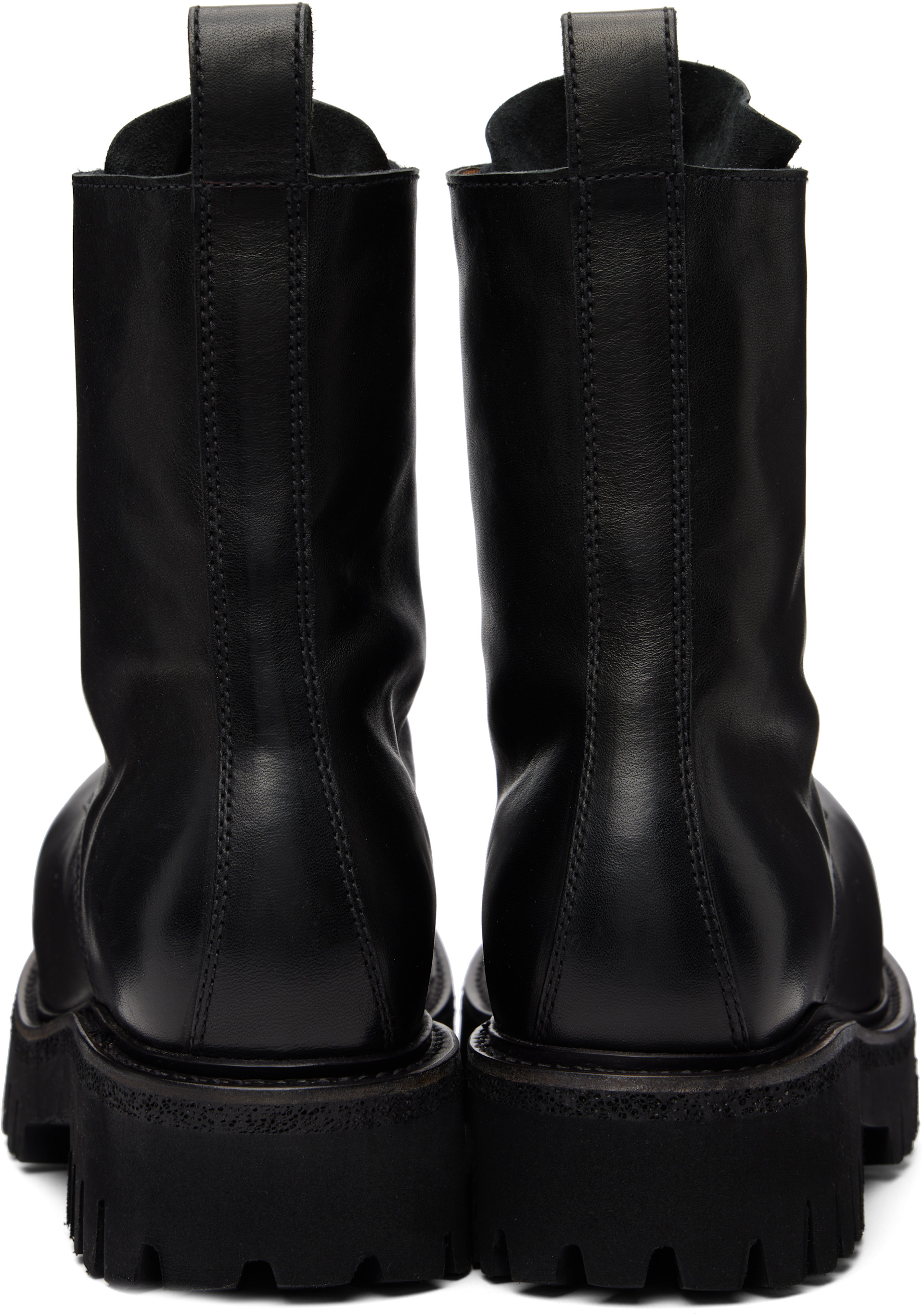 A DICIANNOVEVENTITRE: Black Horse Octa Combat Boots | SSENSE