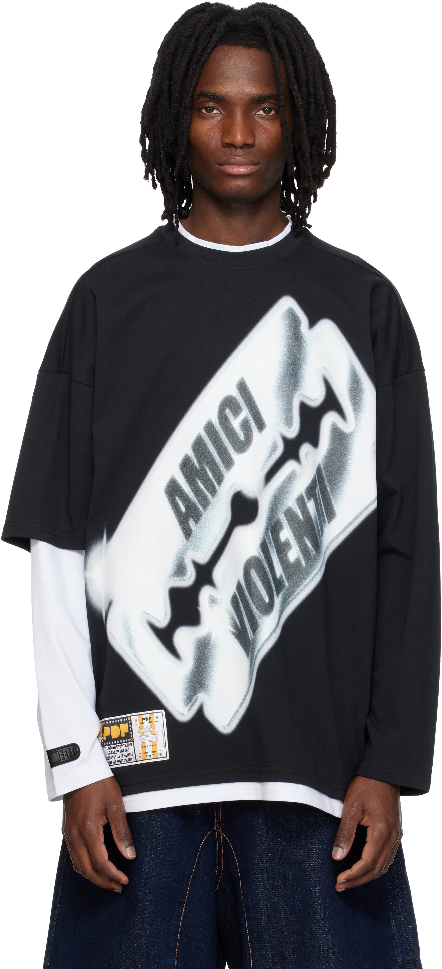 PDF - ブラック&ホワイト Blade Tシャツ