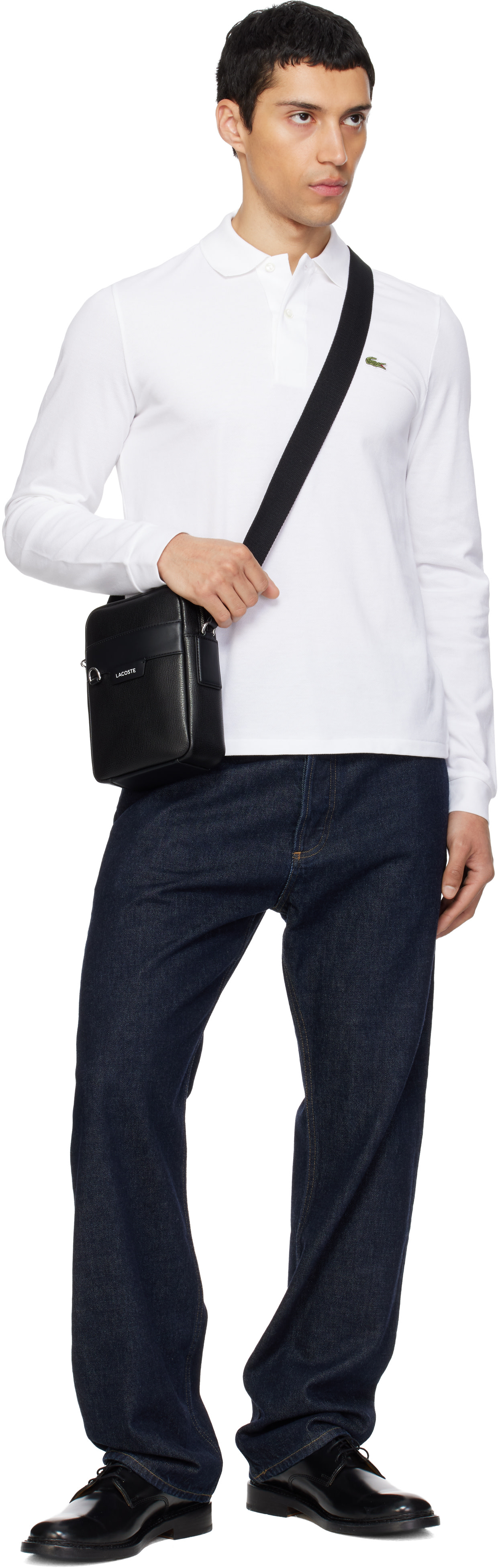 Lacoste - Black Ossian Leather Satchel Bag