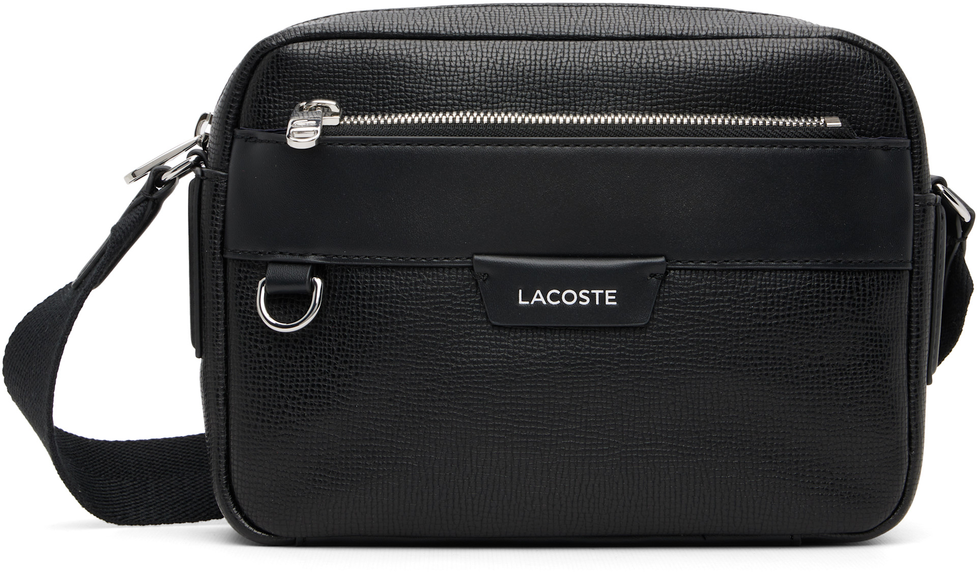 Lacoste - Black Ossian Leather Reporter Bag
