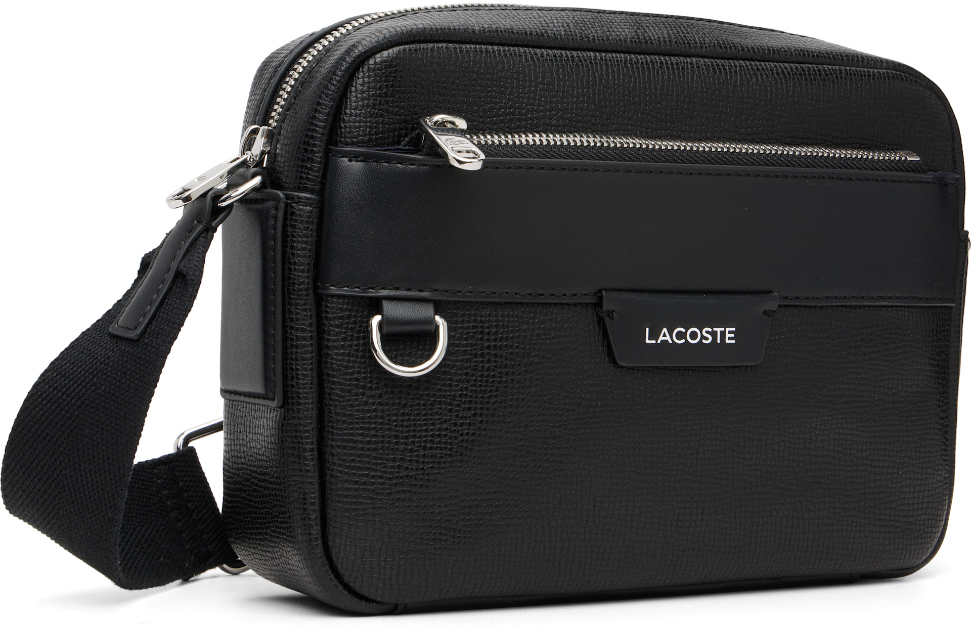 Lacoste - Black Ossian Leather Reporter Bag