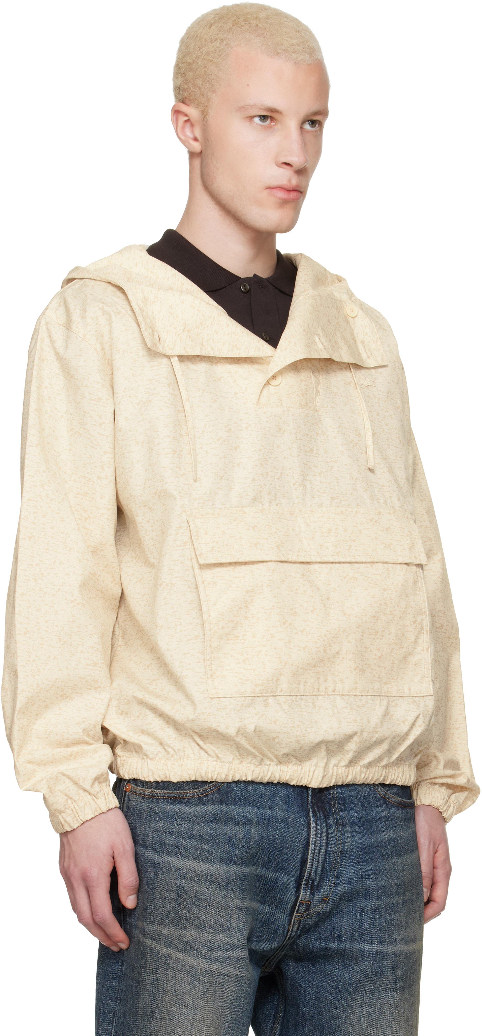 Lacoste - ベージュ Water-Repellent プリント ジャケット