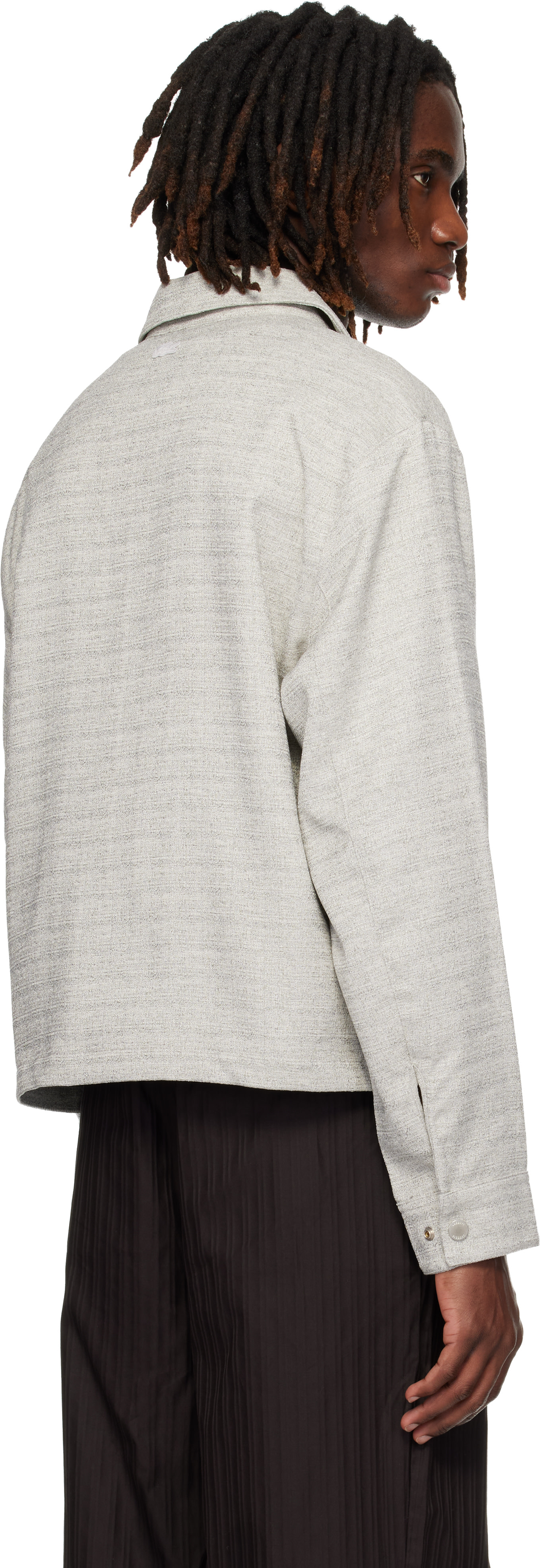 Lacoste - Blouson écourté texturé gris