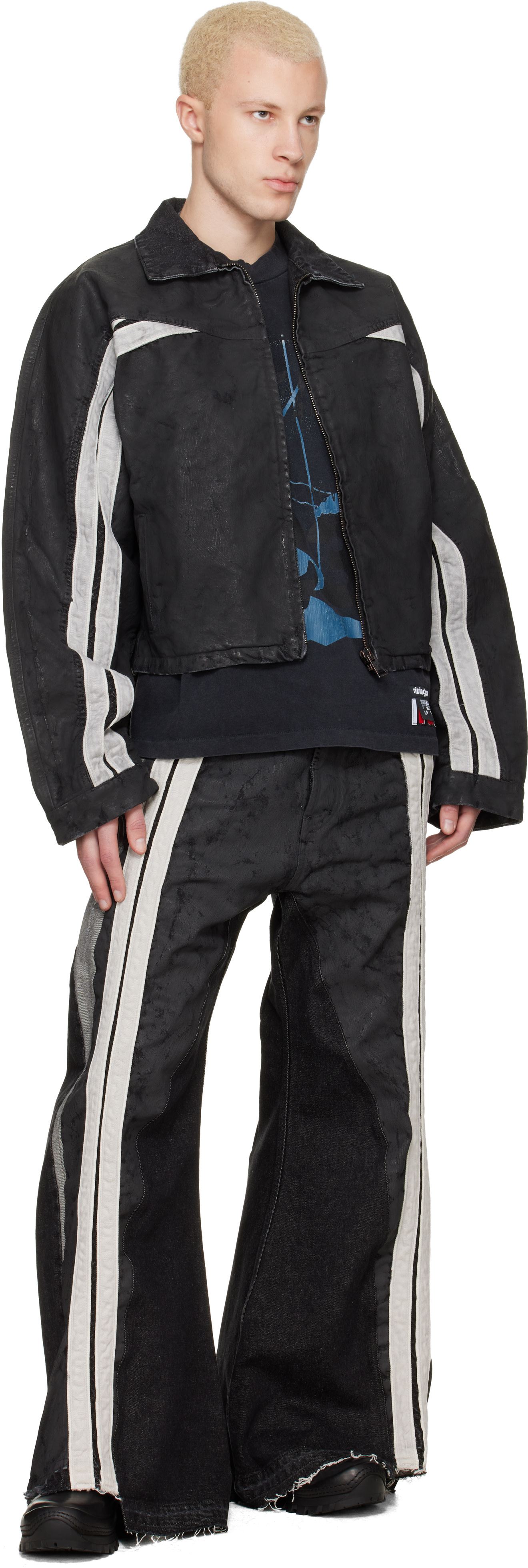 Rivington Roi Rebis: Black Denim Trappist Trucker Jacket | SSENSE