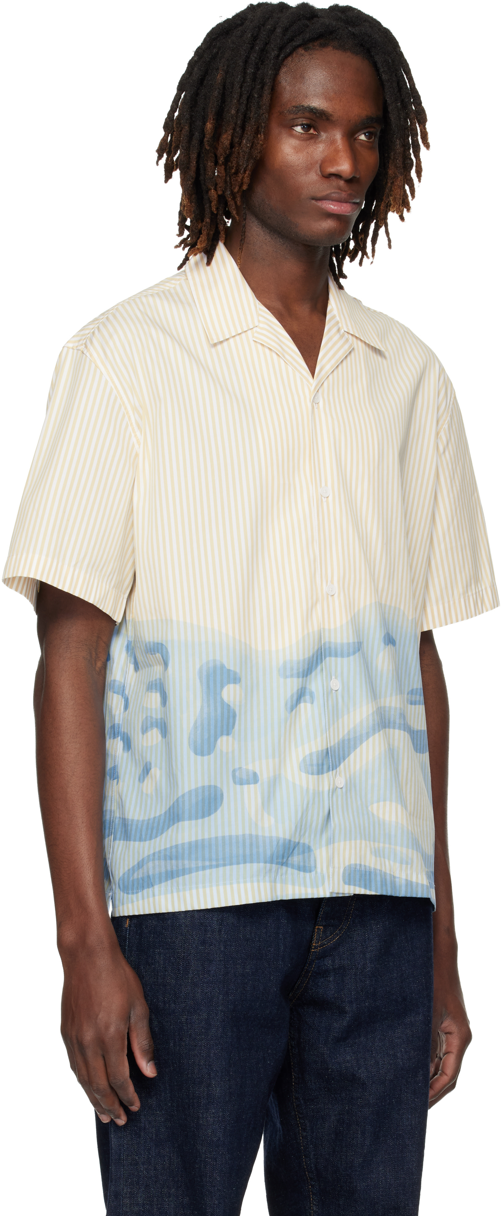 Lacoste: ホワイト＆ブルー Lacoste Logo リラックスフィット