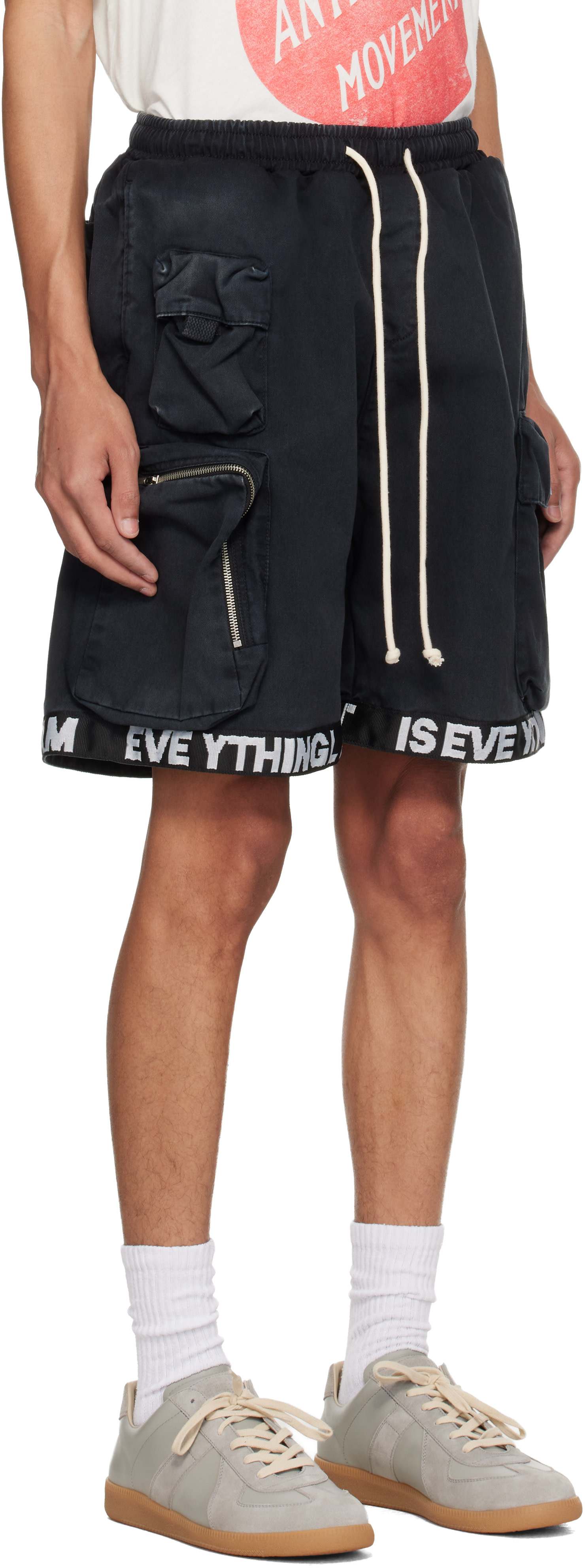 TTTRRR123 RIVINGTON roi Rebis ハーフパンツ Rivington Roi Rebis: ブラック Left Out ショートパンツ | SSENSE 日本