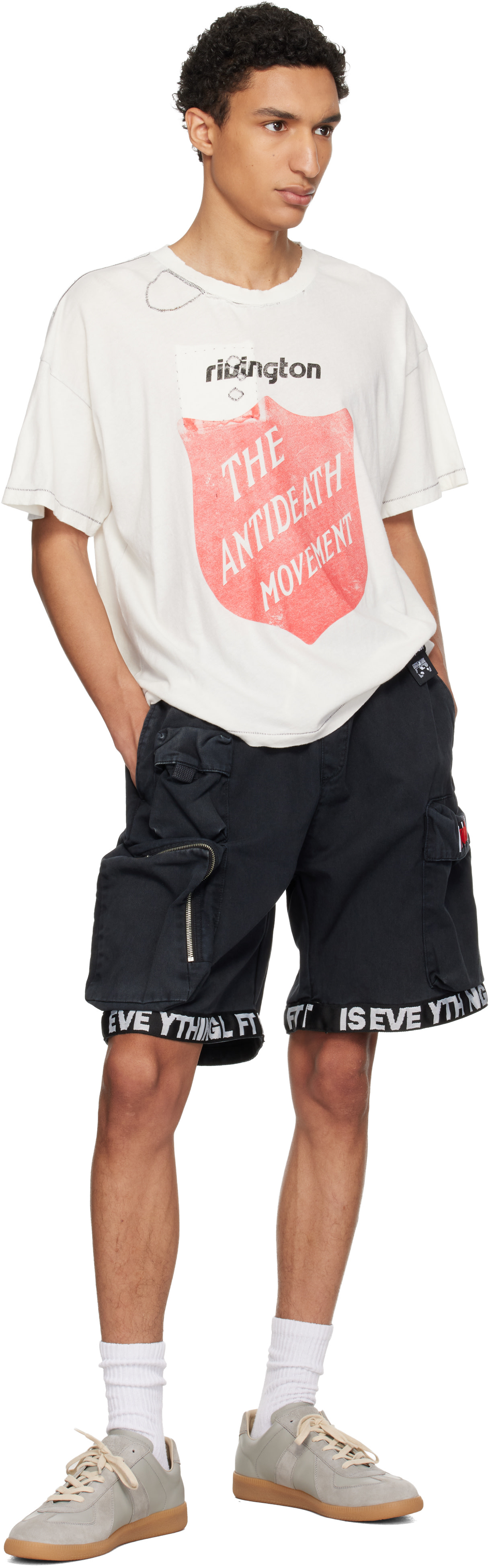 TTTRRR123 RIVINGTON roi Rebis ハーフパンツ Rivington Roi Rebis: Black Left Out Shorts | SSENSE