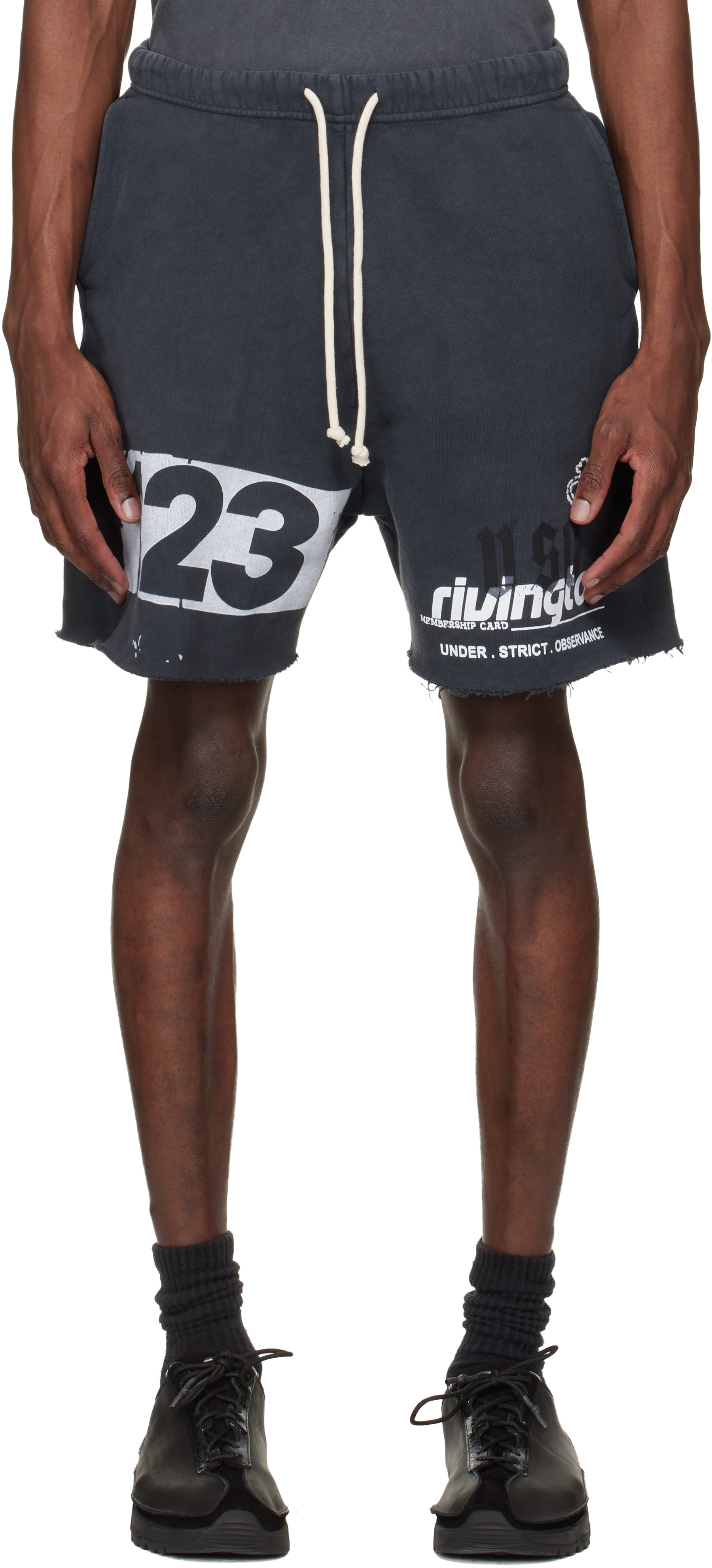 Rivington Roi Rebis: Black Membership USO Shorts | SSENSE