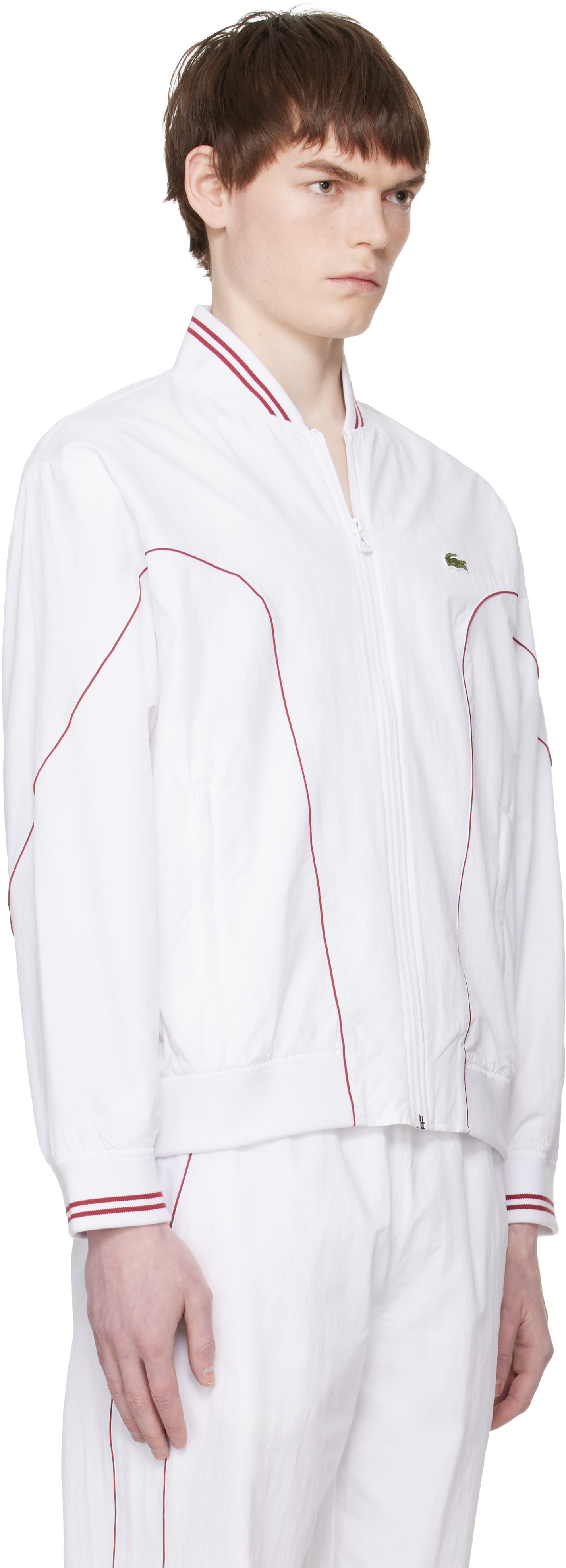 Lacoste - 화이트 탑 티어 트랙 재킷