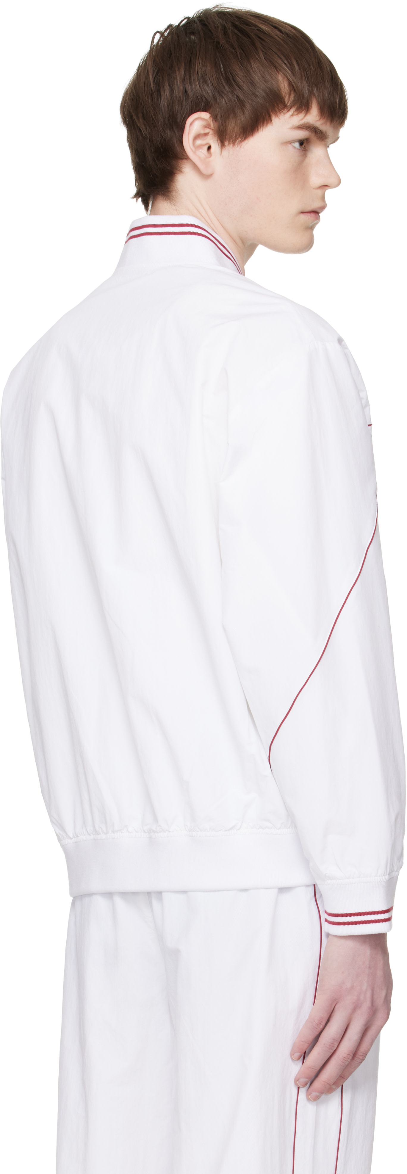 Lacoste ホワイト ジップアップジャケット トラックジャケット ジャージ Lacoste: ホワイト Top Tier トラックジャケット | SSENSE 日本