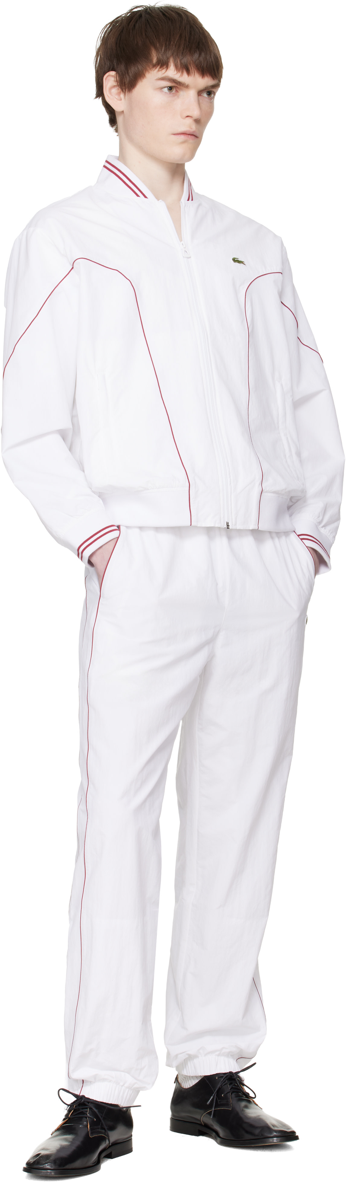 Lacoste ホワイト ジップアップジャケット トラックジャケット ジャージ Lacoste: ホワイト Top Tier トラックジャケット | SSENSE 日本