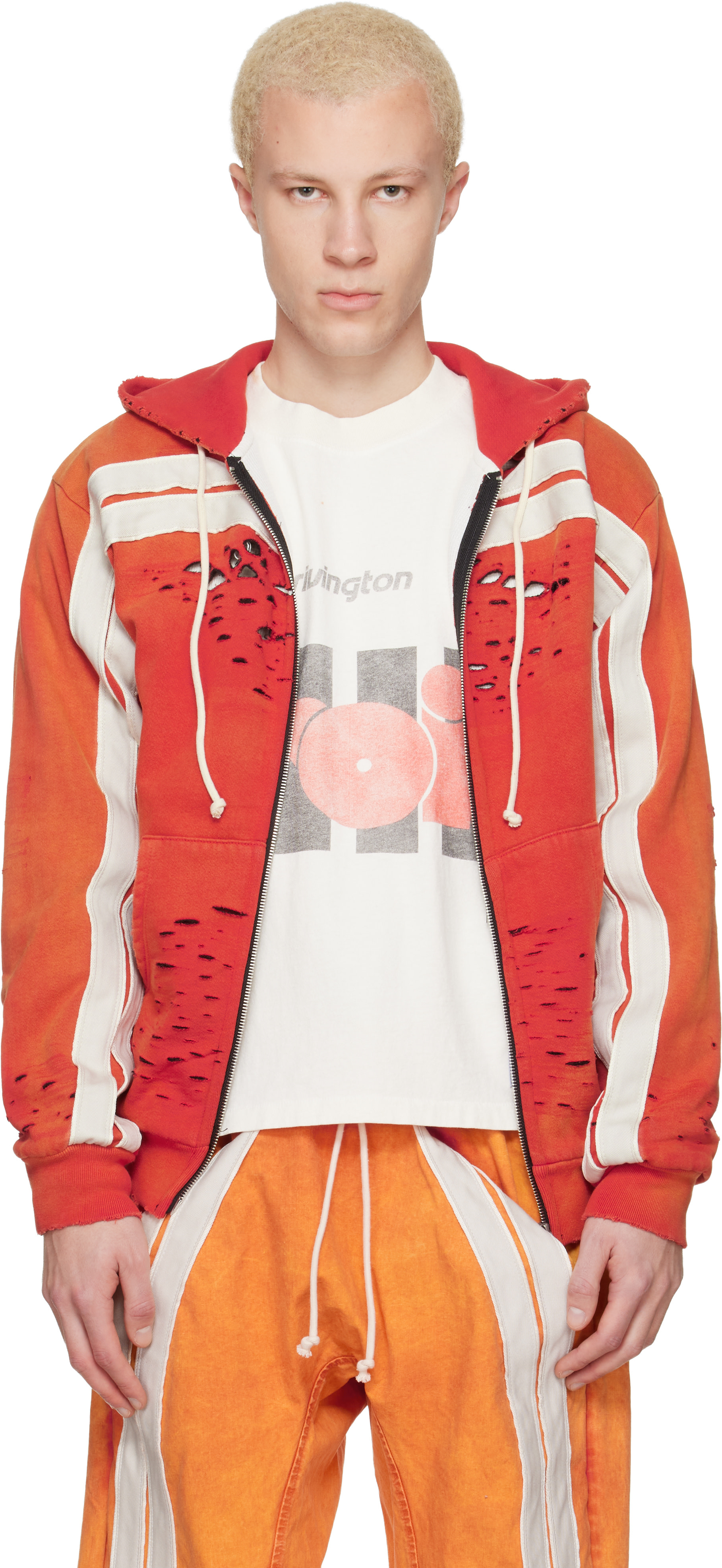 Rivington Roi Rebis - Pull à capuche Apocrypha Pious orange à glissière