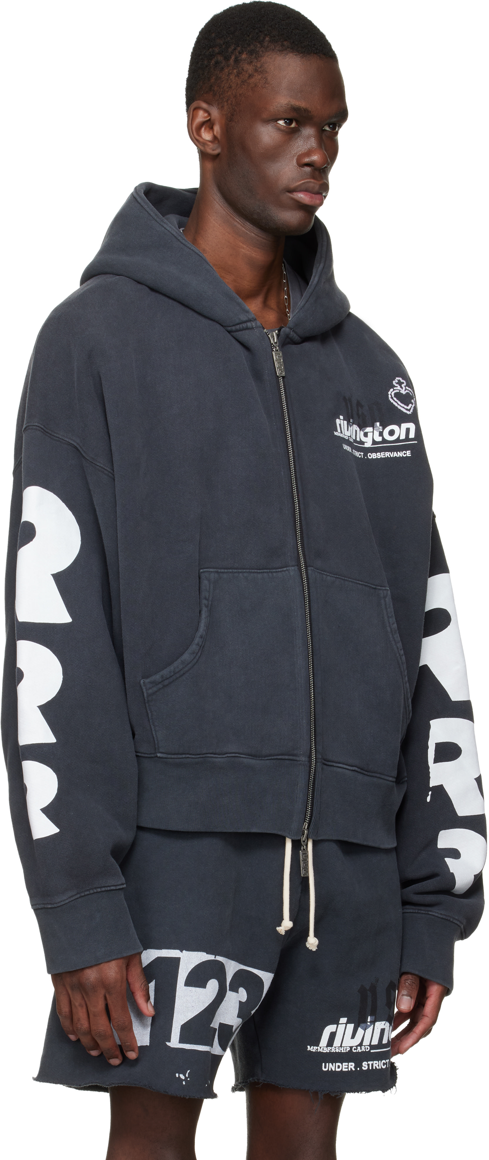 RIVINGTON roi Rebis パーカー Sサイズ Rivington Roi Rebis: Black Membership USO Zip Hoodie | SSENSE