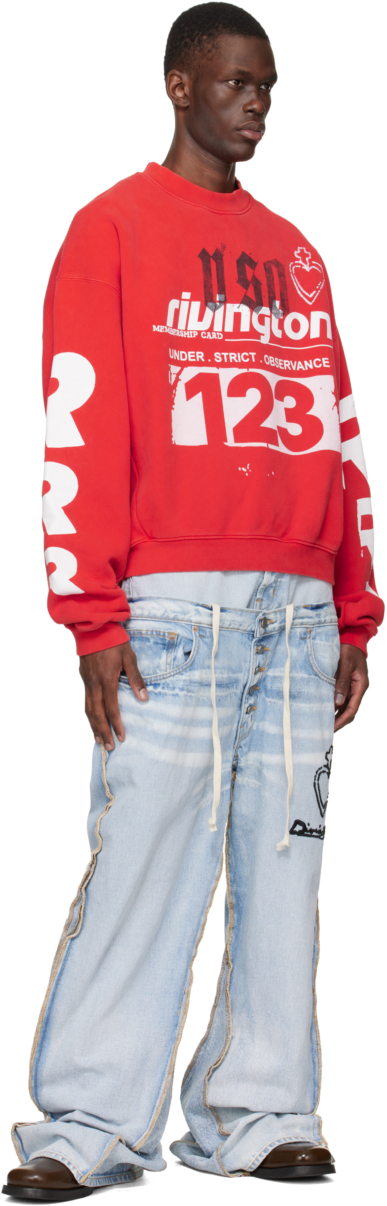 Rivington Roi Rebis: Red Membership USO Crewneck Sweatshirt | SSENSE