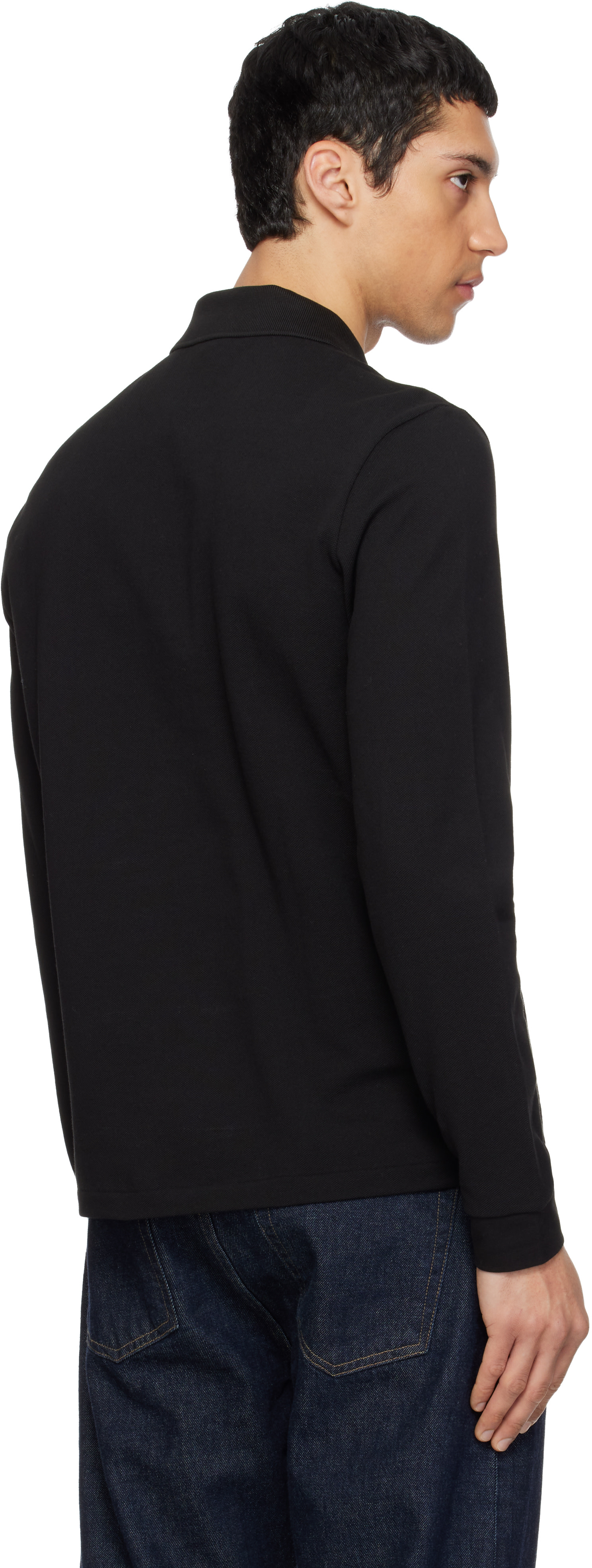 Lacoste: ブラック Classic Fit L.12.12 長袖ポロシャツ | SSENSE 日本