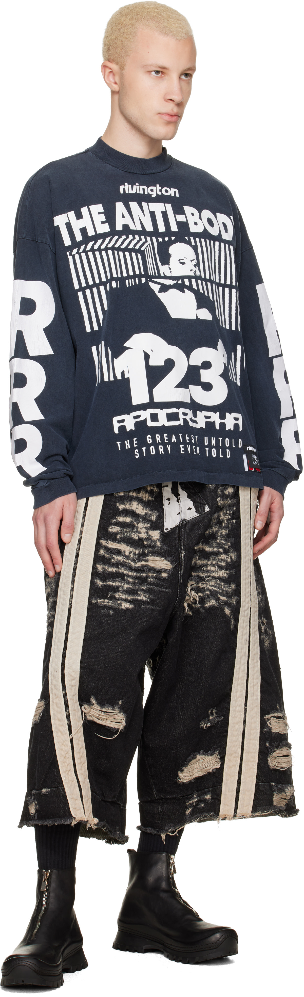 Rivington Roi Rebis: Black 'The Anti-Body' Vintage Long Sleeve T
