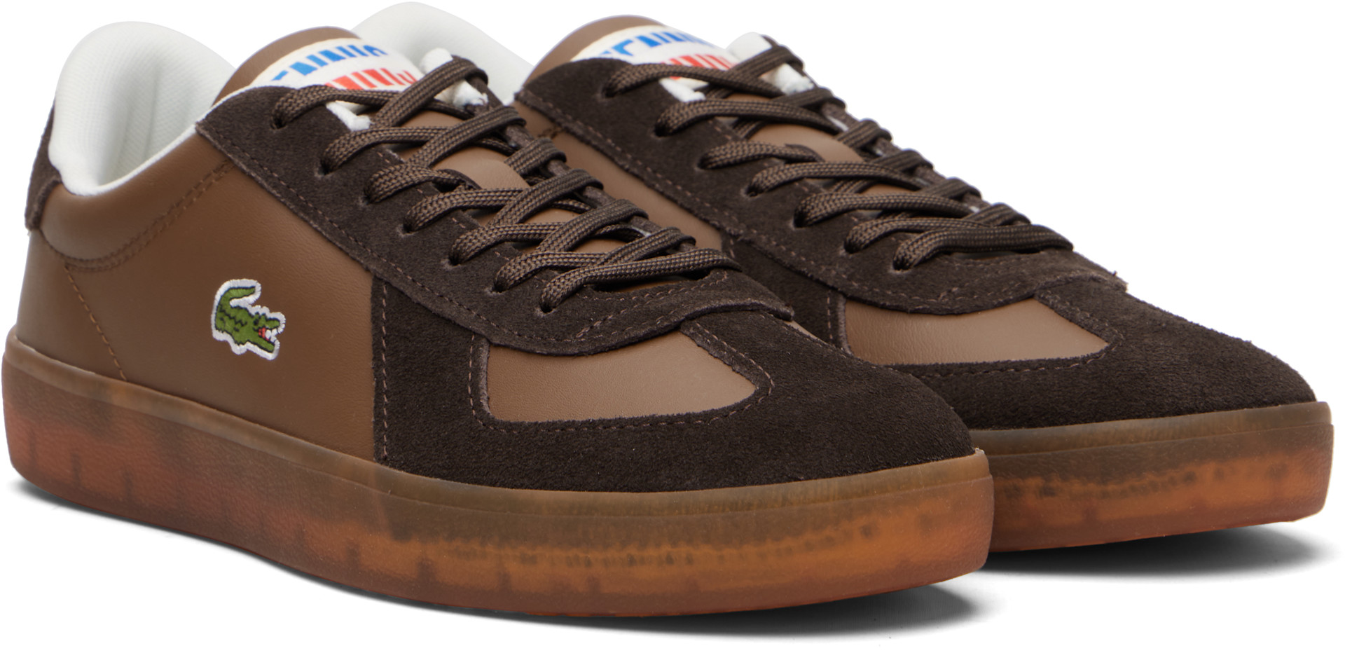 lacoste brown dress shoes Lacoste Men's Courtderby Leather Sneakers