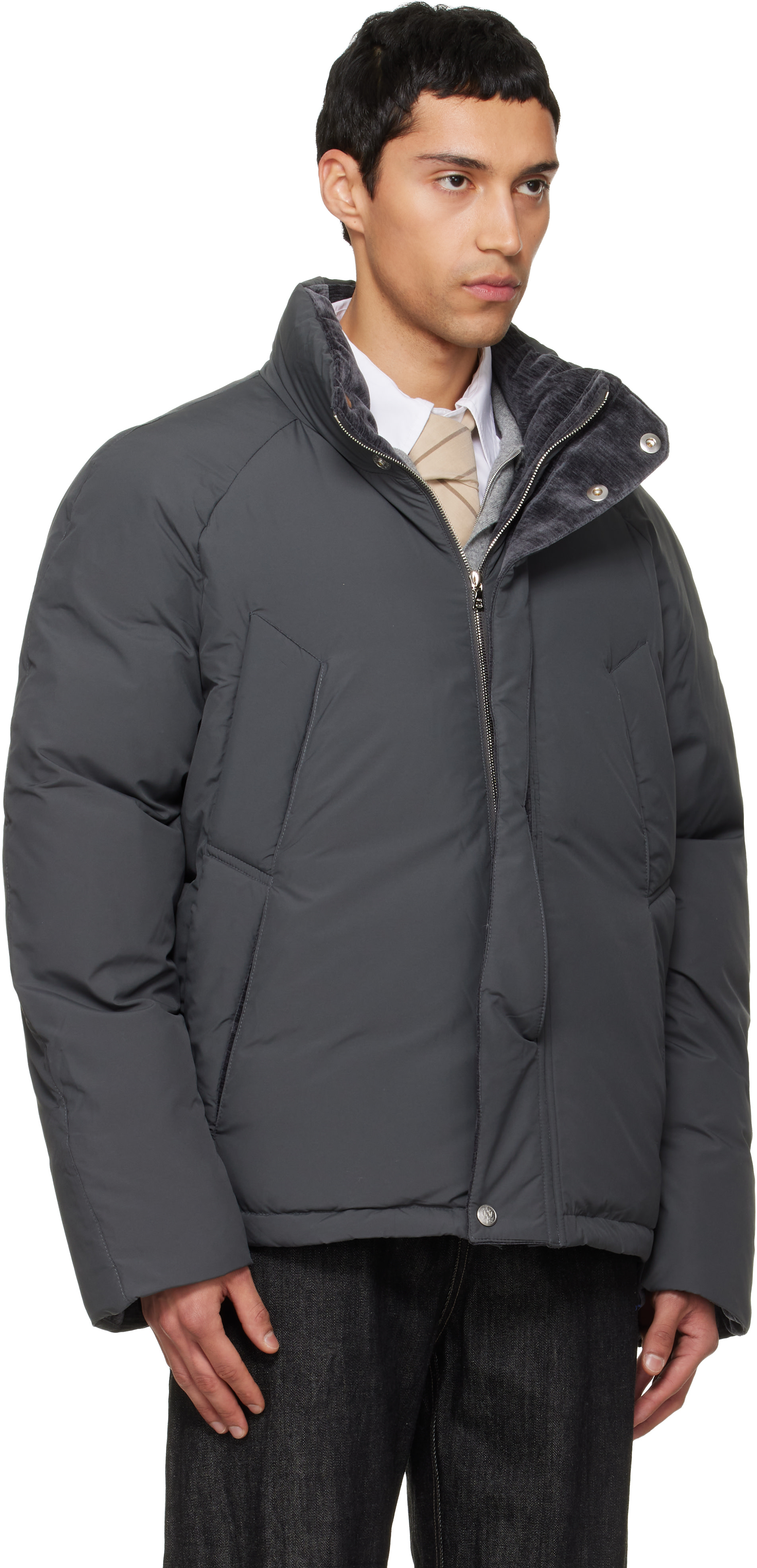 NULLUS - Gray 8 Pocket Down Jacket