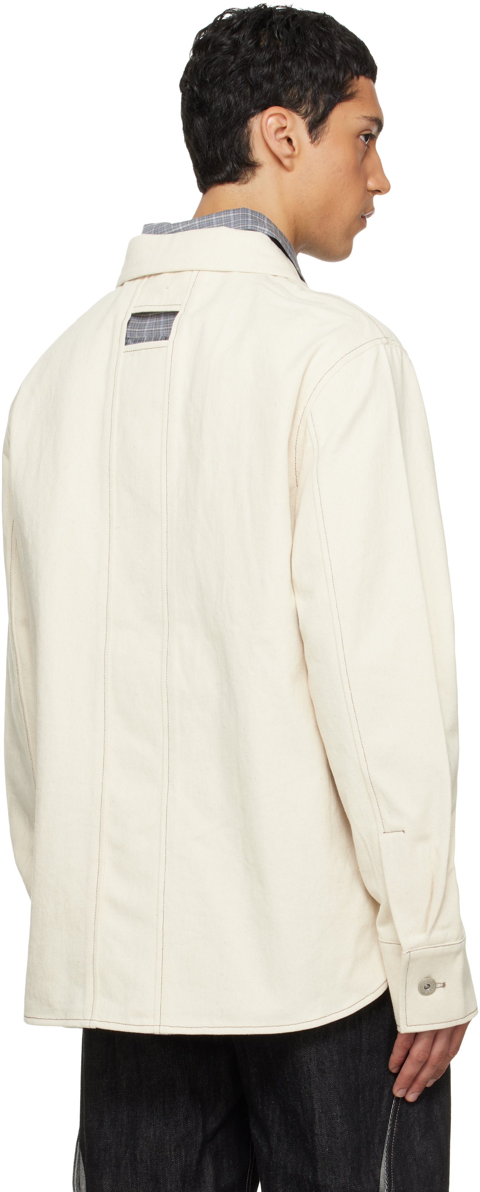 NULLUS - Chemise beige en denim à lisière