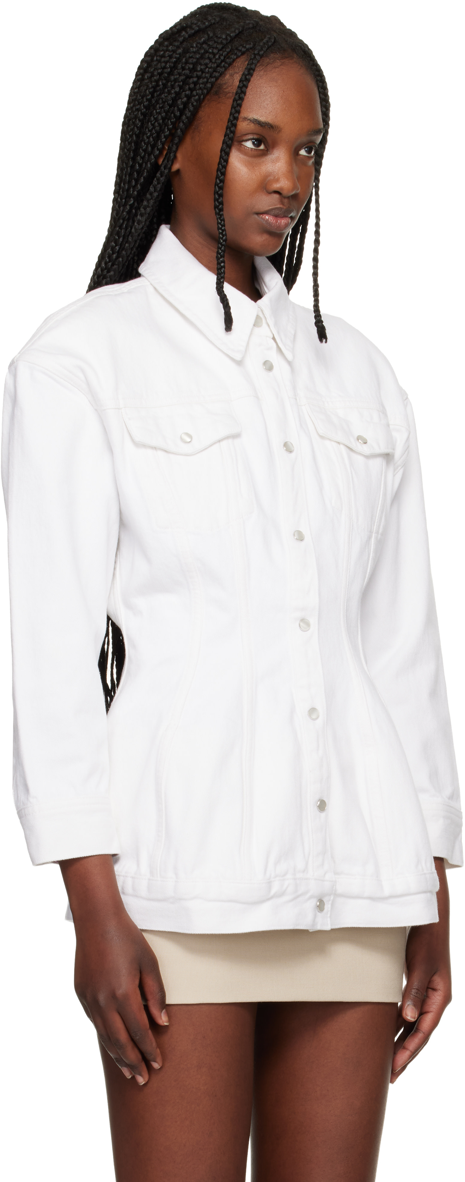 WARDROBE.NYC - Blouson cintré blanc en denim