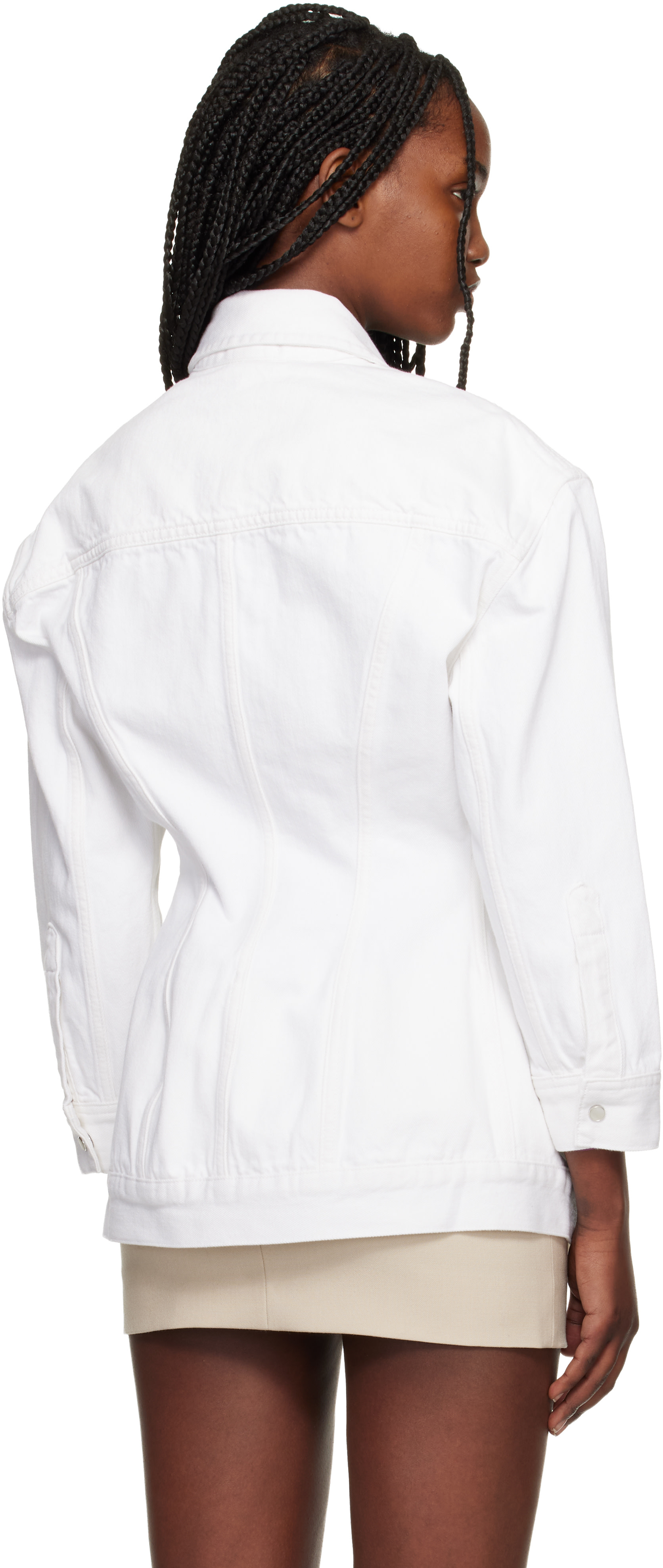 WARDROBE.NYC - Blouson cintré blanc en denim