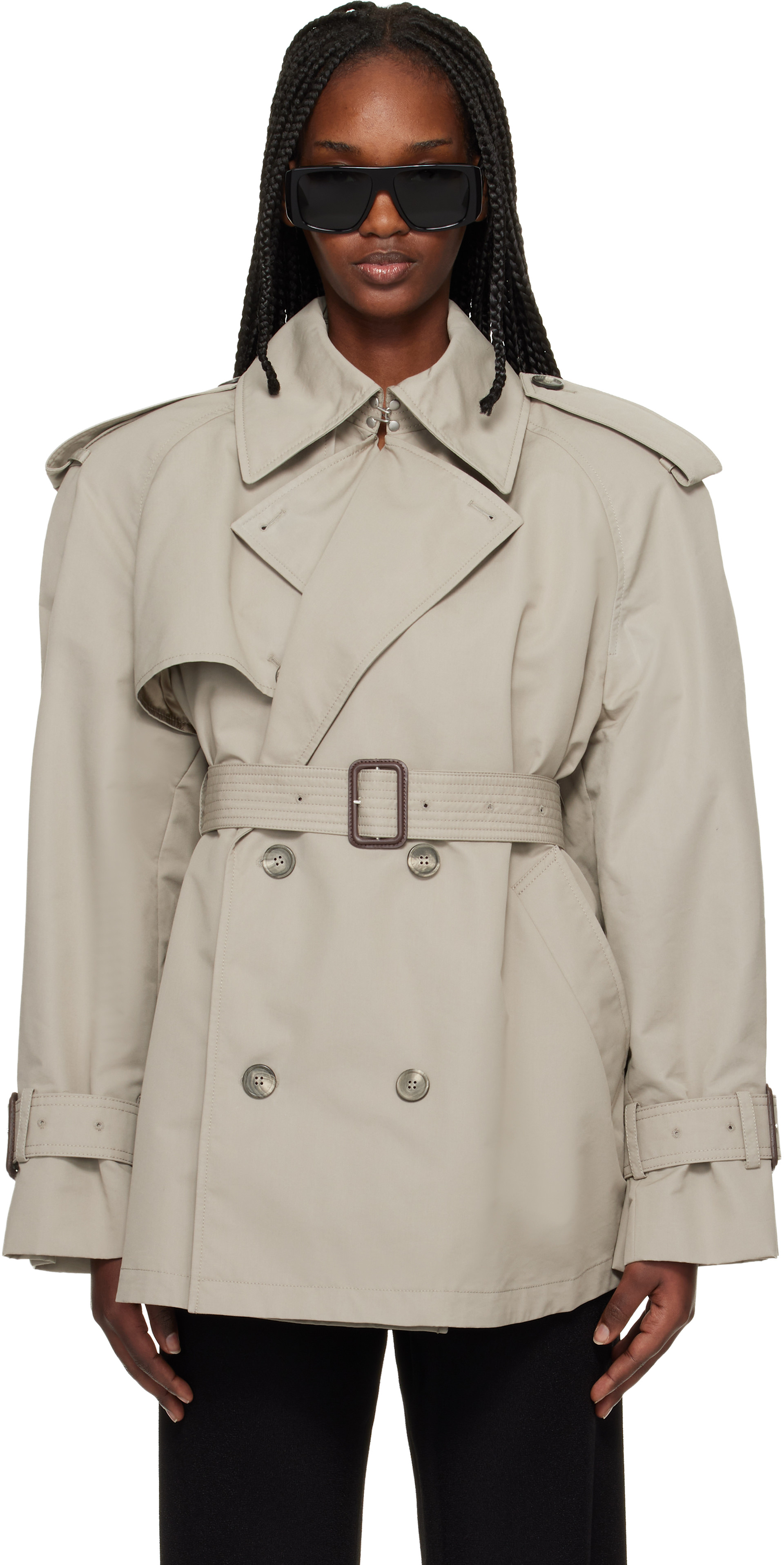 WARDROBE.NYC - Mini trench taupe