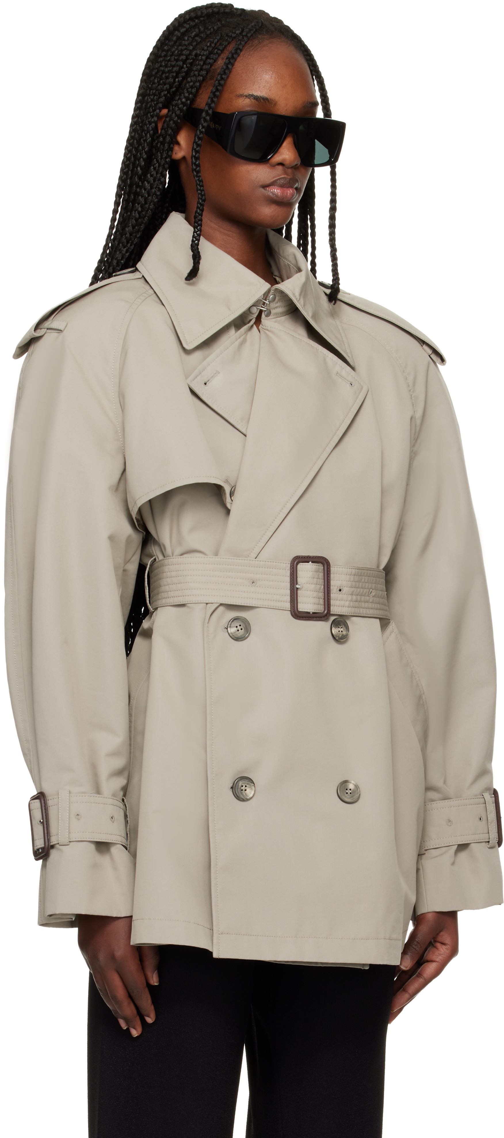 WARDROBE.NYC - Mini trench taupe