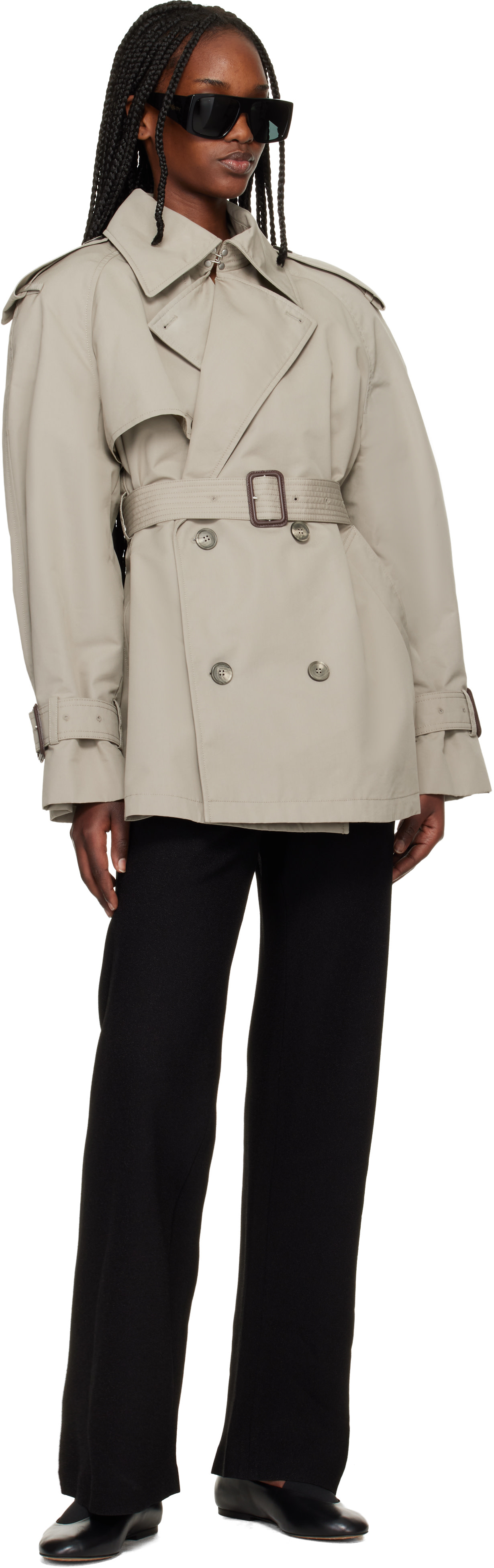 WARDROBE.NYC - Mini trench taupe