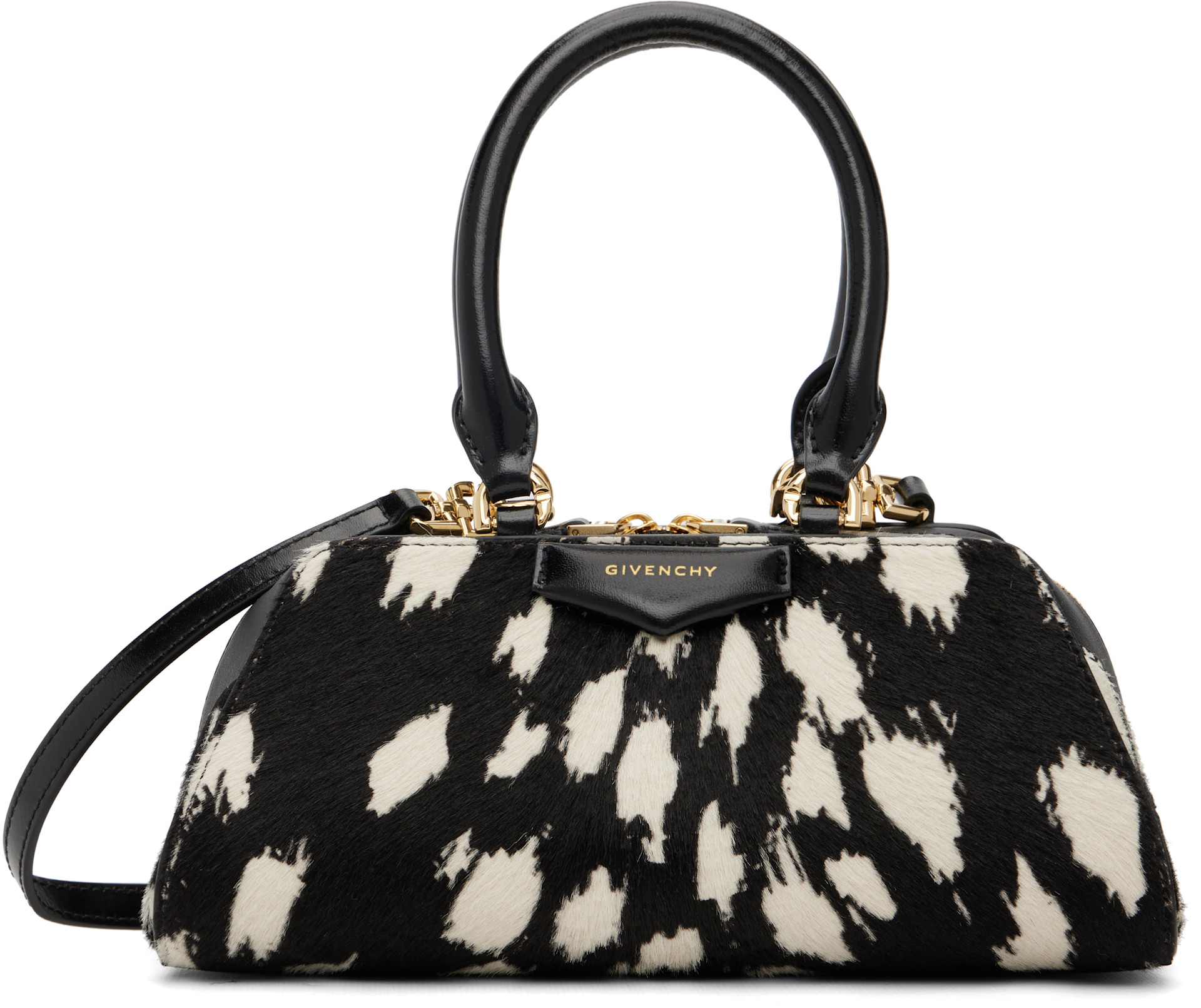 Givenchy - Mini sac horizontal noir et blanc - Antigona