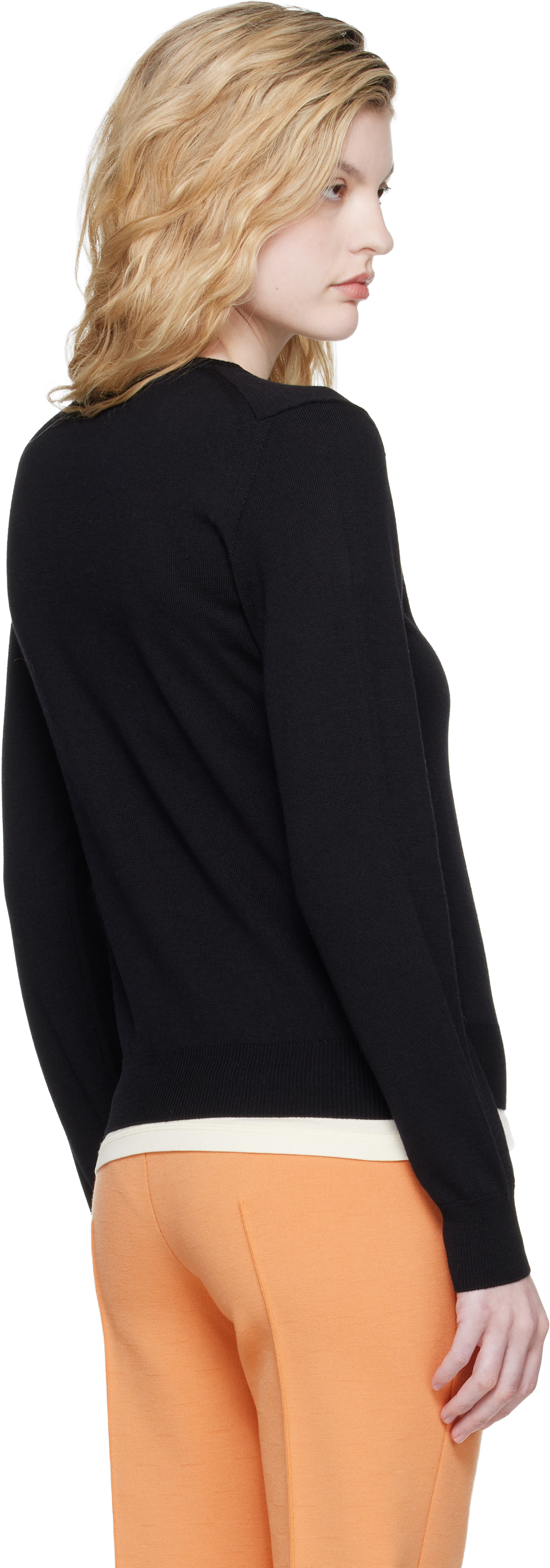 High Sport - Pull Billie noir à col en V