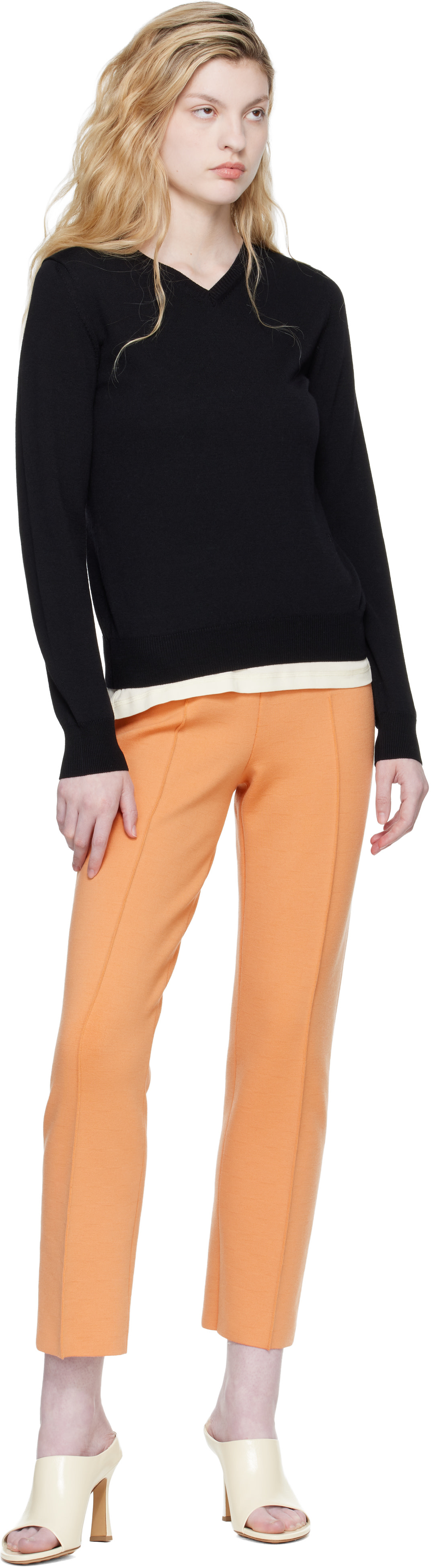 High Sport - Pull Billie noir à col en V