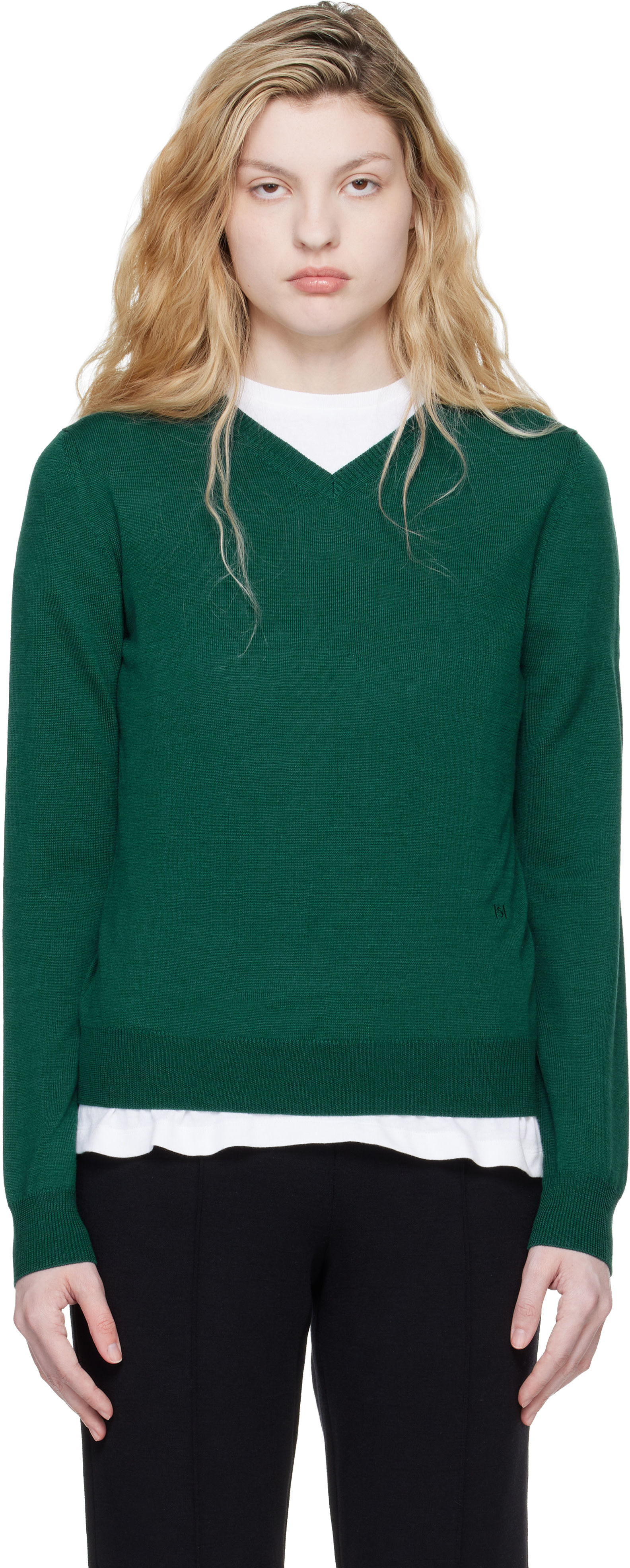 High Sport - Pull Billie vert à col en V