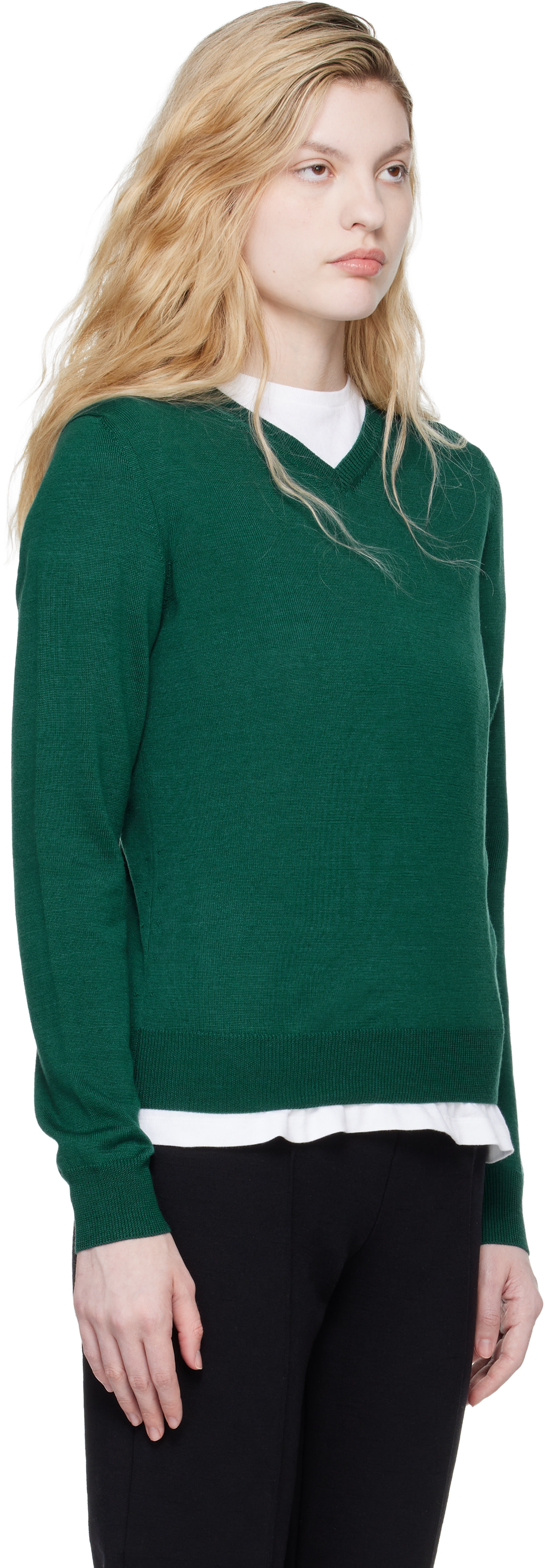 High Sport - Pull Billie vert à col en V