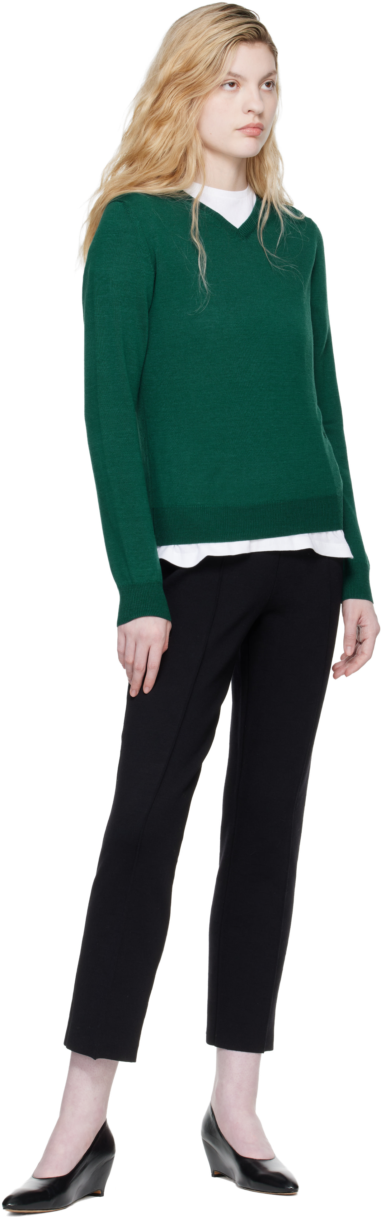 High Sport - Pull Billie vert à col en V