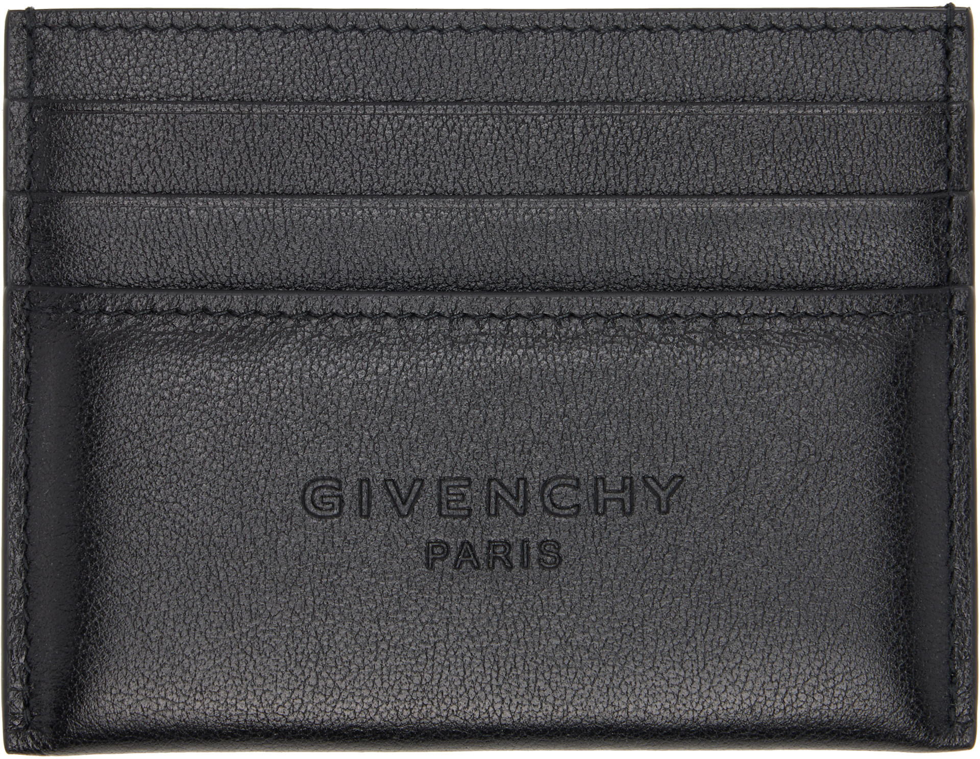 Givenchy - 블랙 카프스킨 카드 지갑