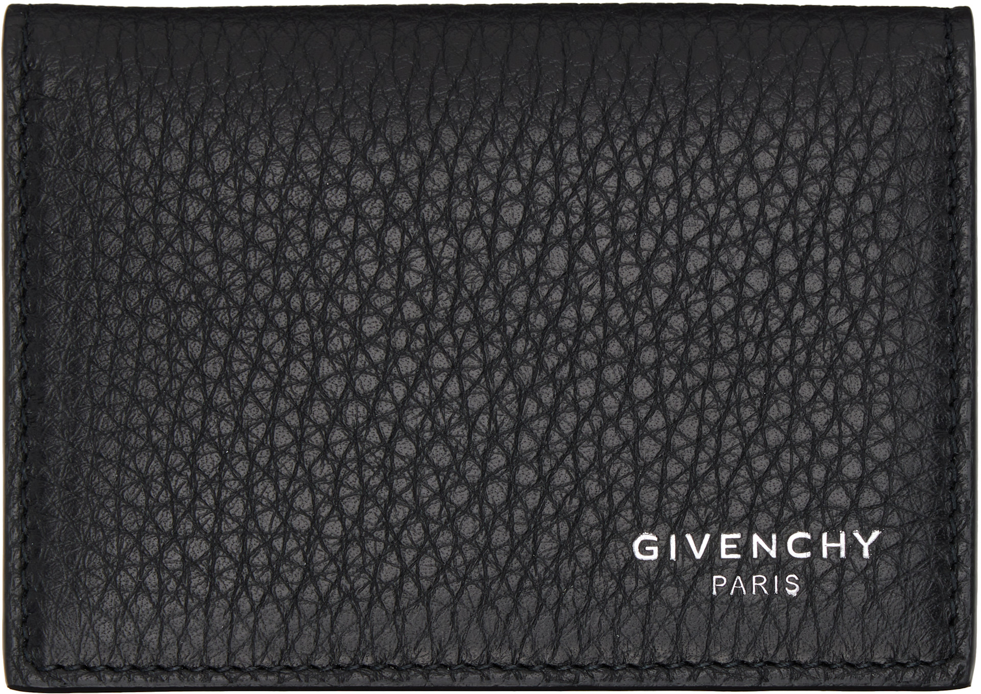 Givenchy - ブラック グレインレザー フラップカードケース