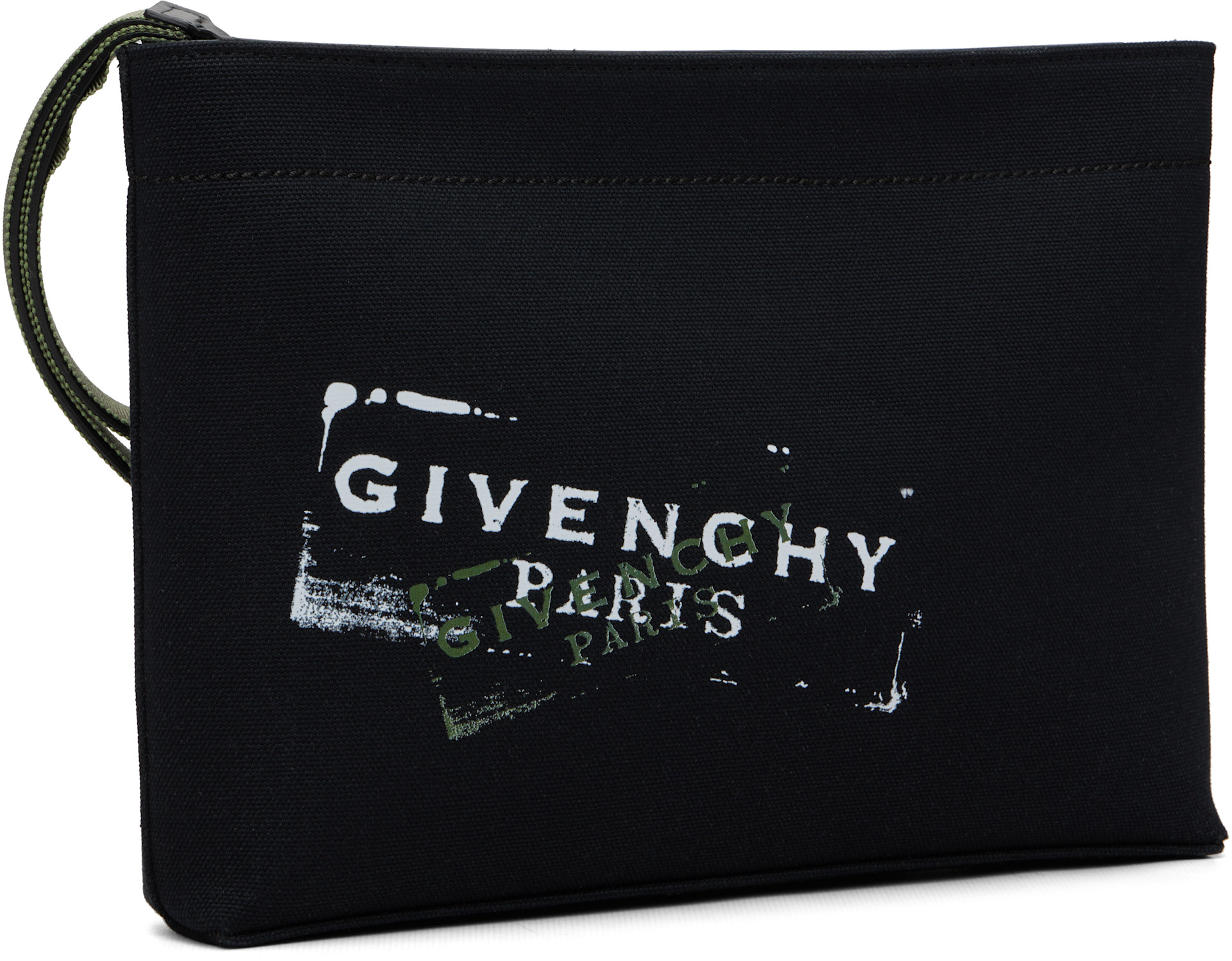 Givenchy - Pochette noire en canevas à logo
