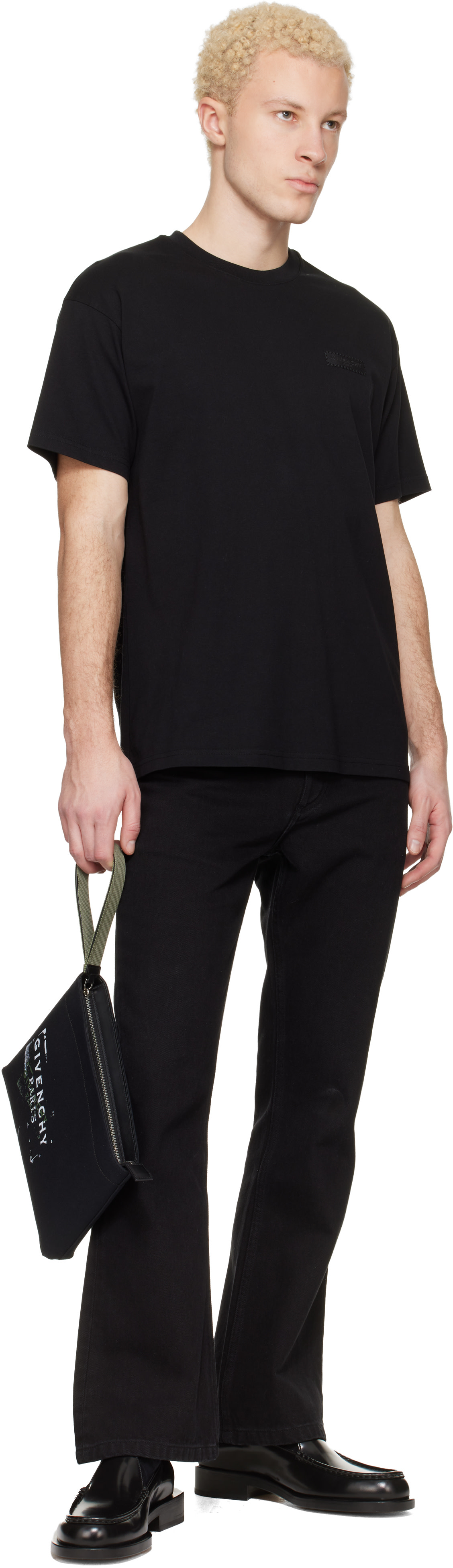 Givenchy - Pochette noire en canevas à logo