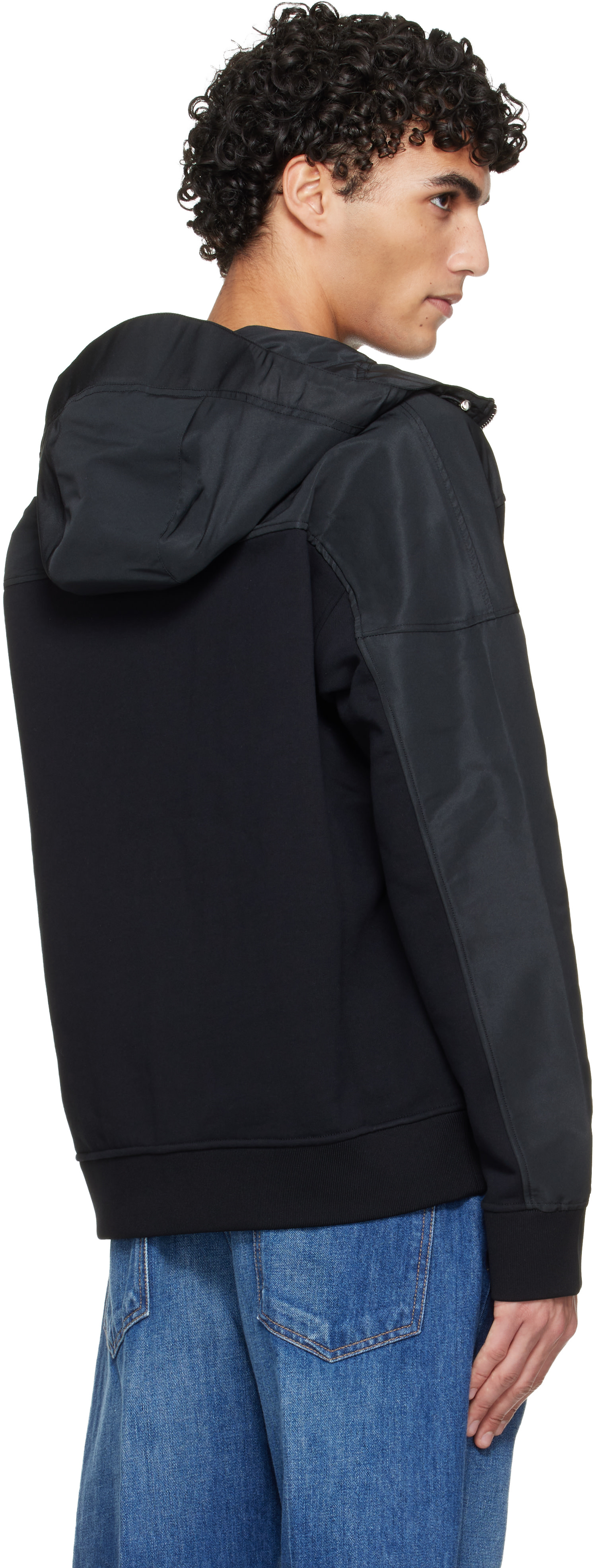 Givenchy - Blouson de style coupe-vent noir à capuche