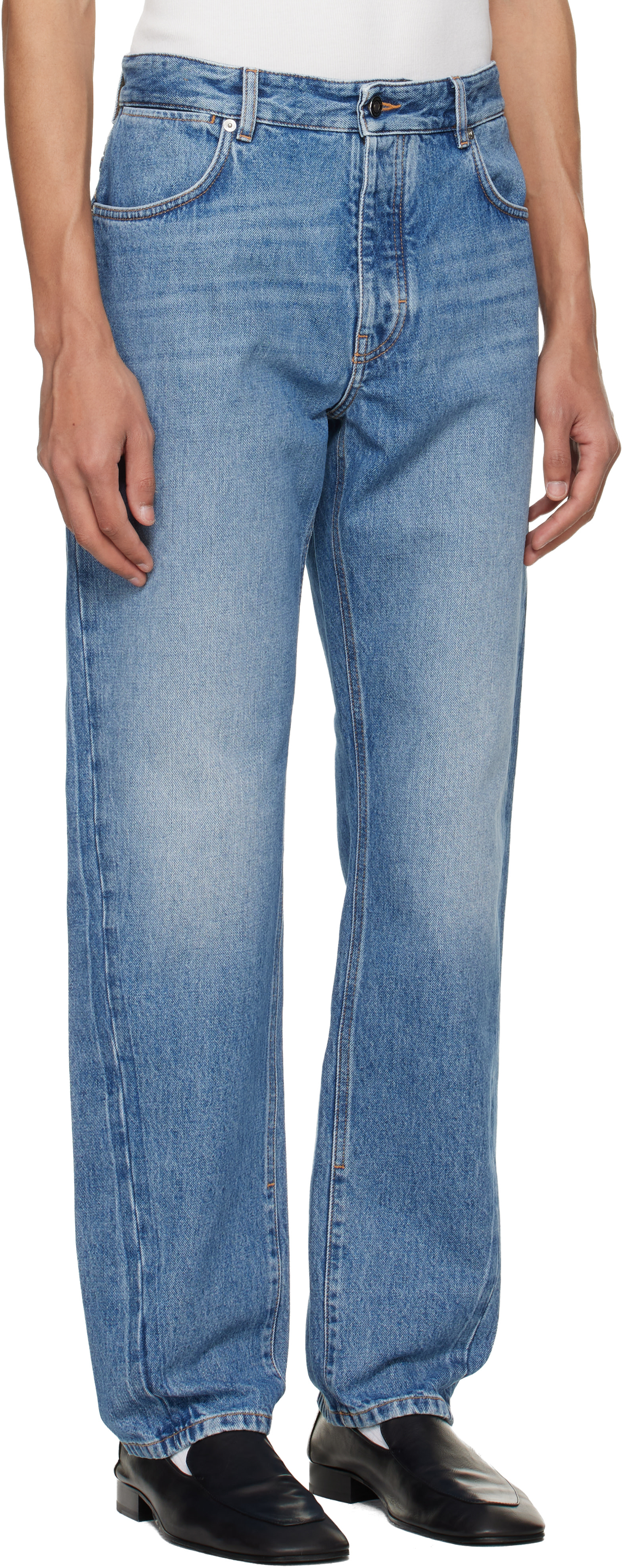 Givenchy - Jean droit bleu à effet délavé Shadow