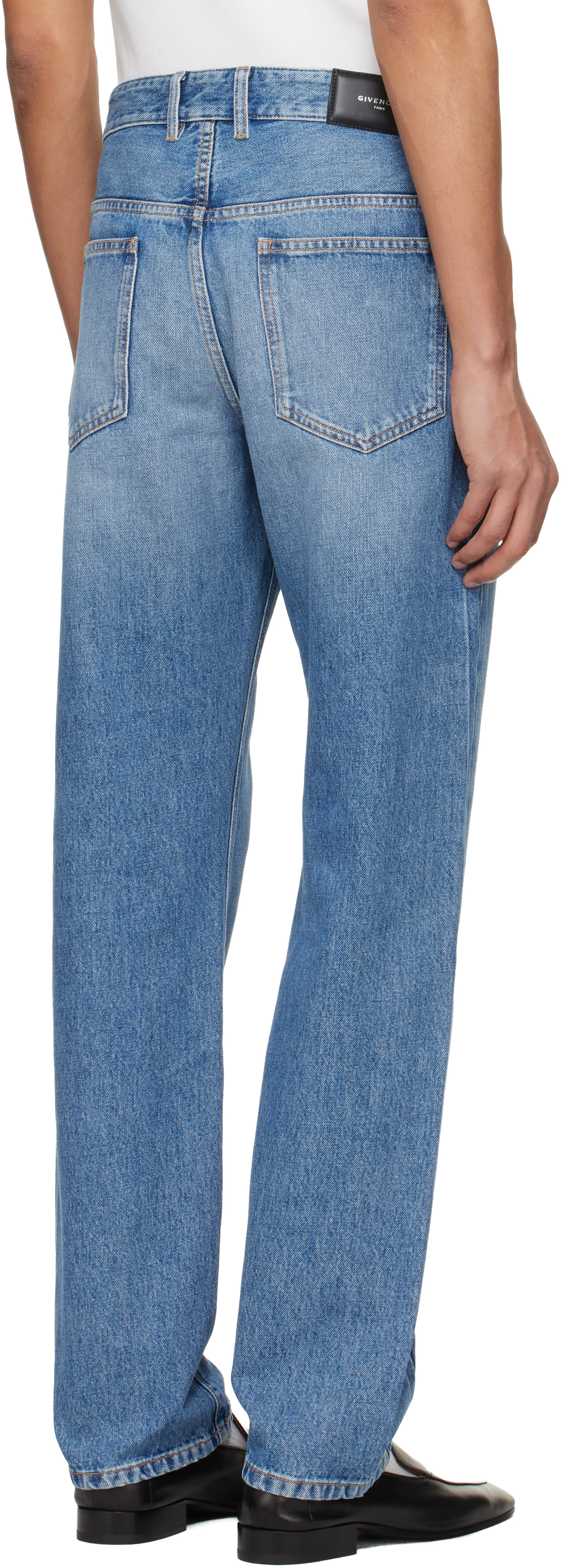 Givenchy - Jean droit bleu à effet délavé Shadow