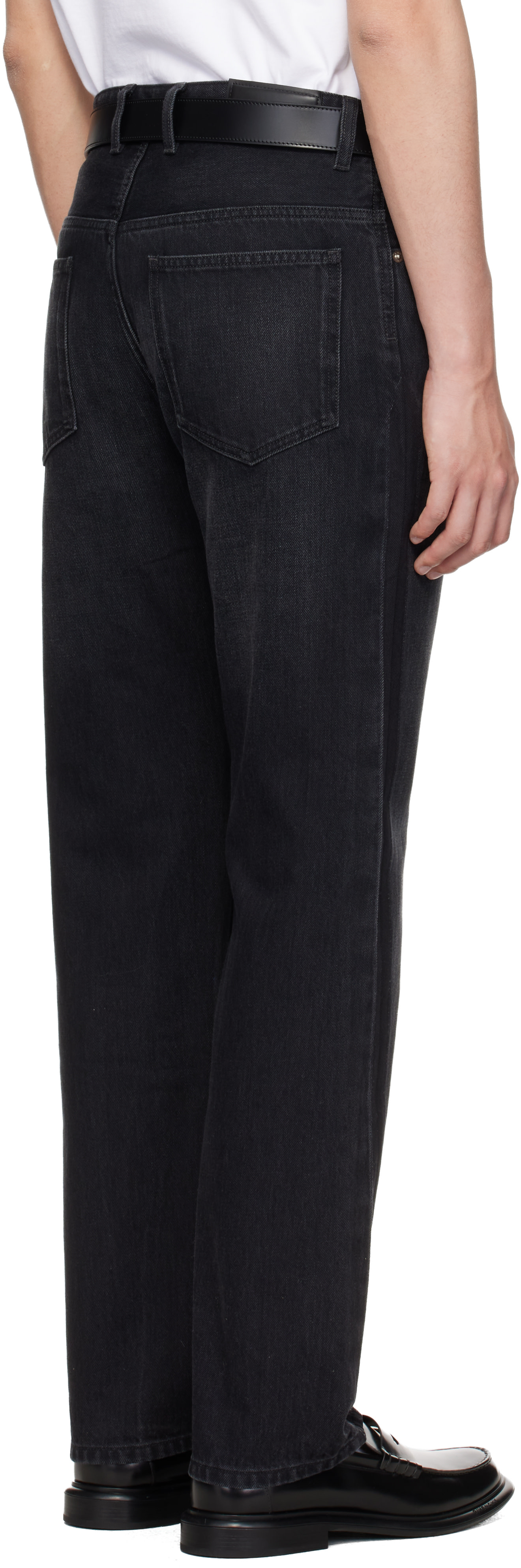 Givenchy: Black Couture Seam Straight Fit Shadow Washed Jeans | SSENSE