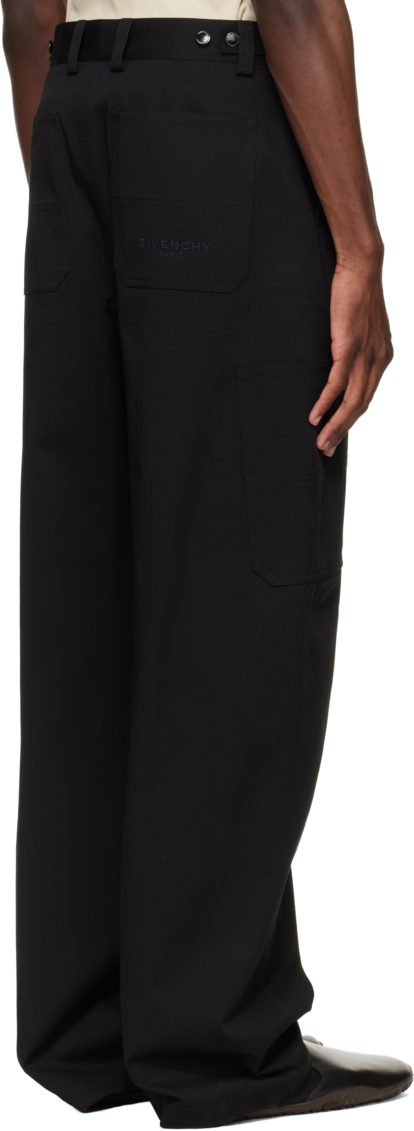 Givenchy - Pantalon noir à logo 'GIVENCHY Paris' brodé