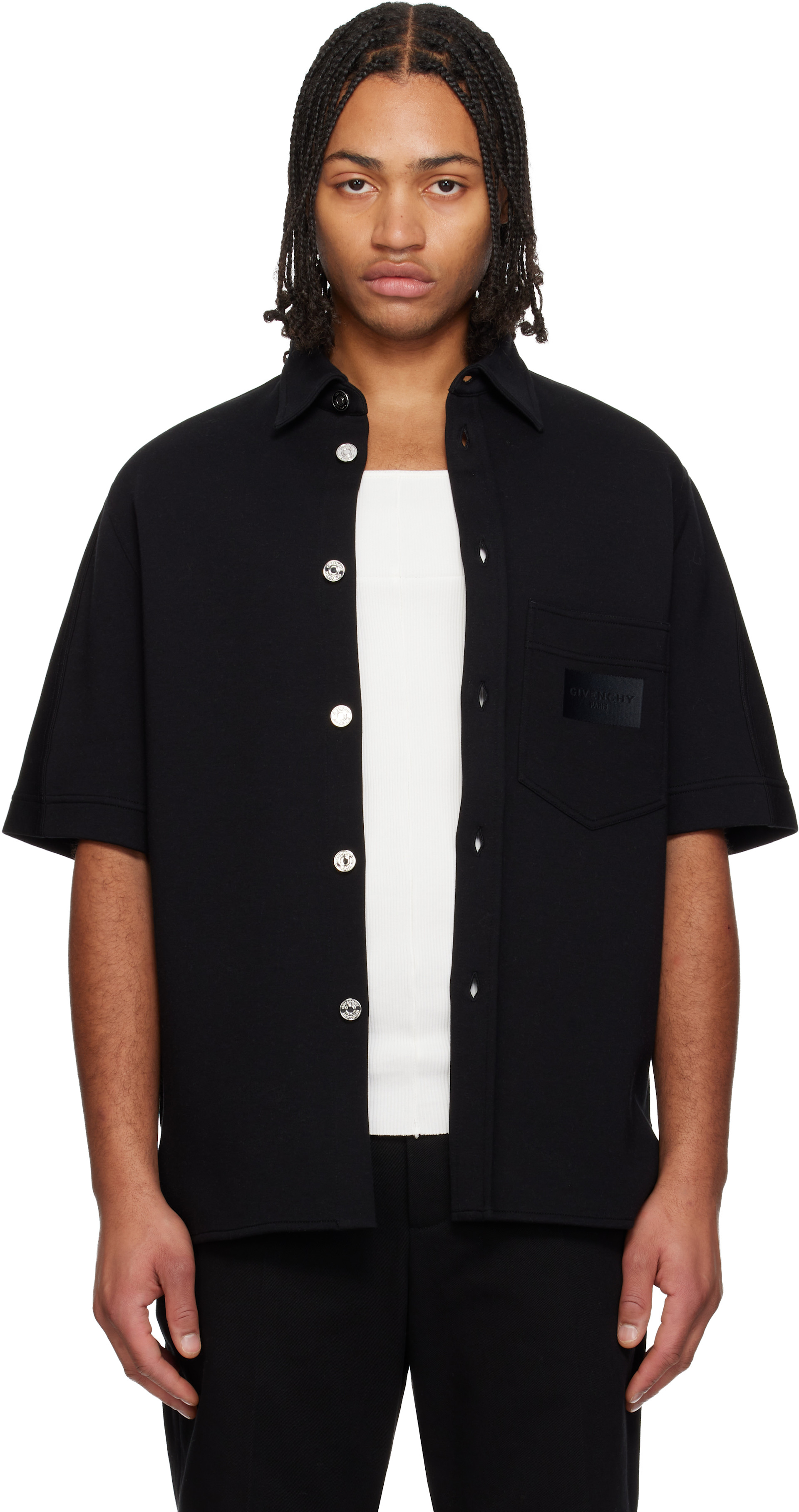Givenchy - Chemise noire à écusson à logo
