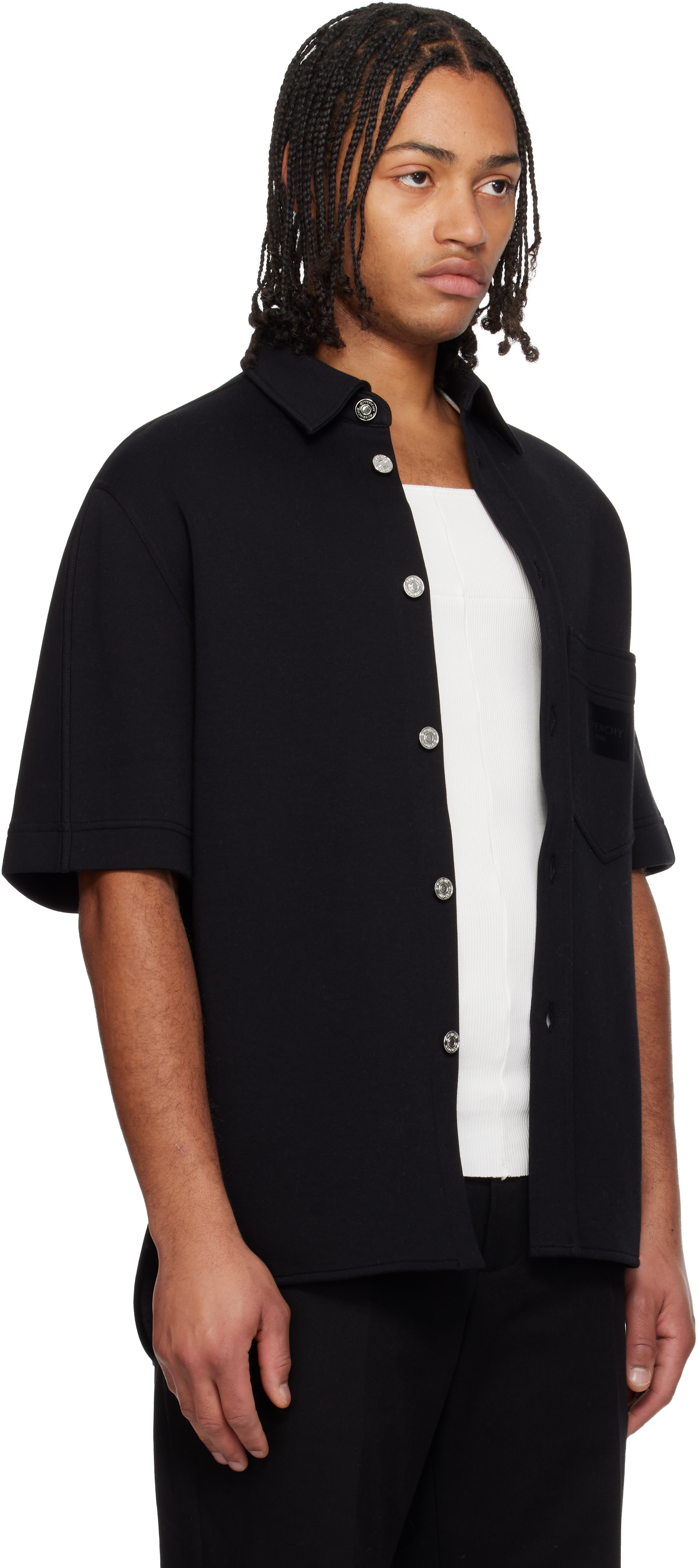Givenchy - Chemise noire à écusson à logo