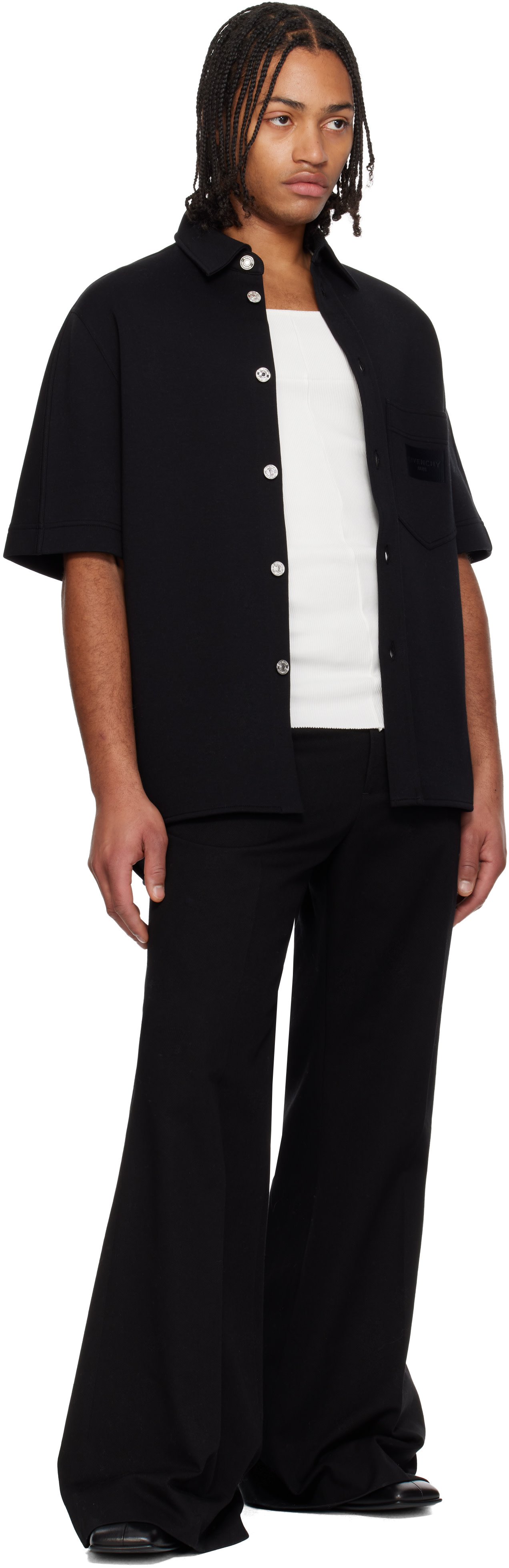 Givenchy - Chemise noire à écusson à logo