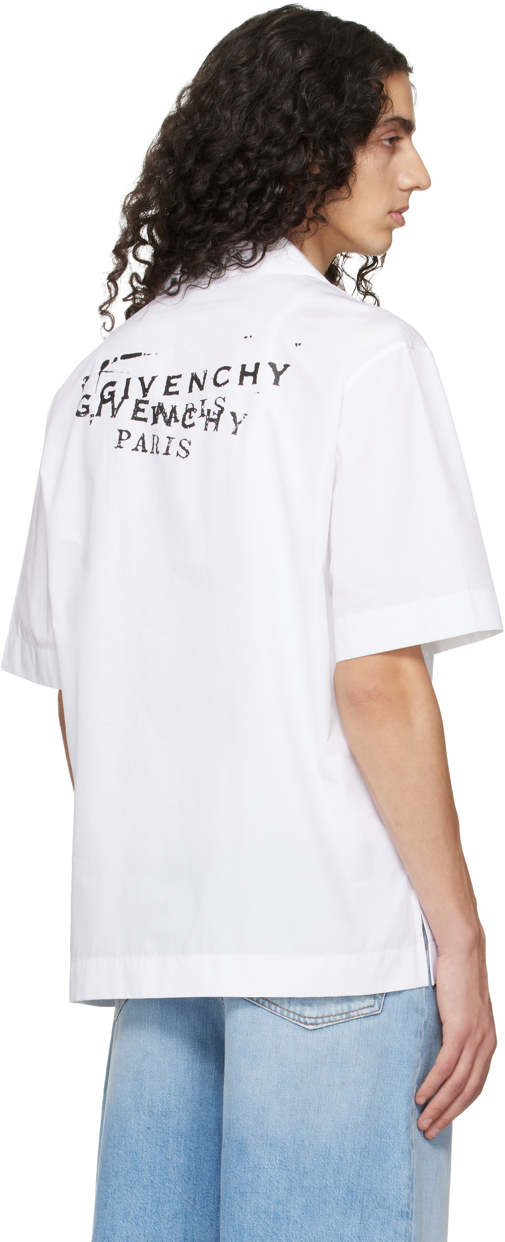 Givenchy - ホワイト 'GIVENCHY Stamp Print' ポプリン シャツ