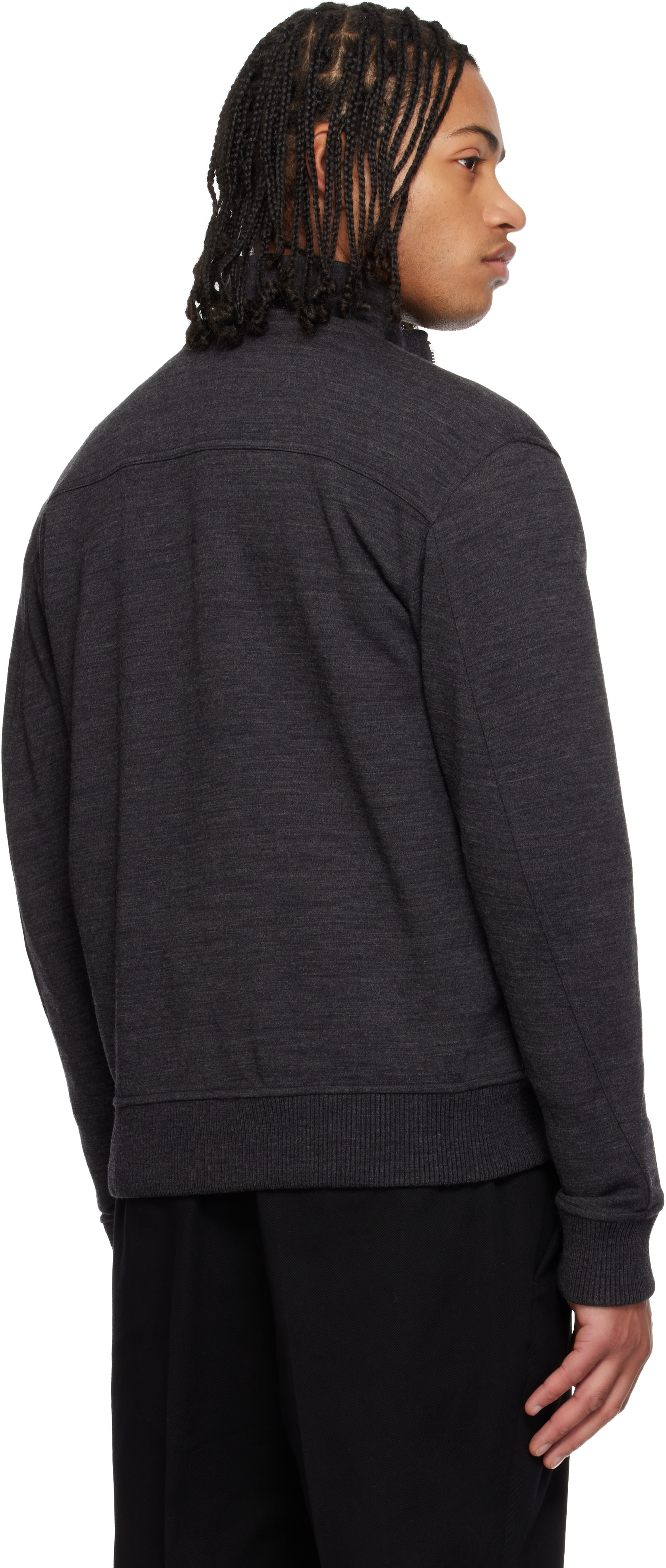 Givenchy - Pull molletonné gris à écusson en gros-grain
