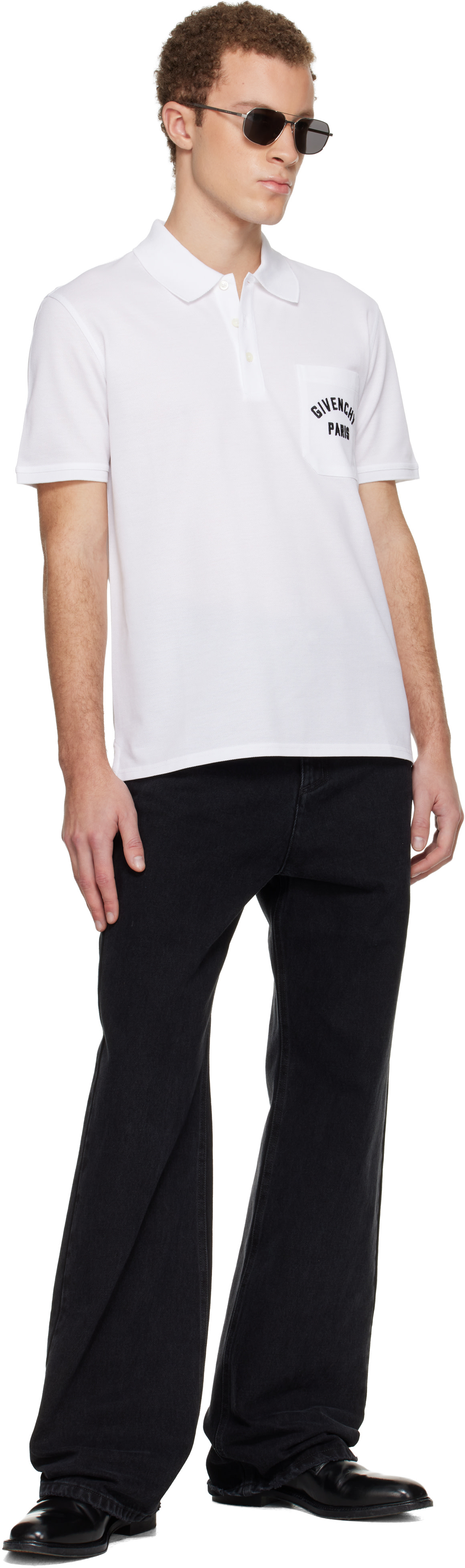 Givenchy - Polo blanc à poche à l'avant